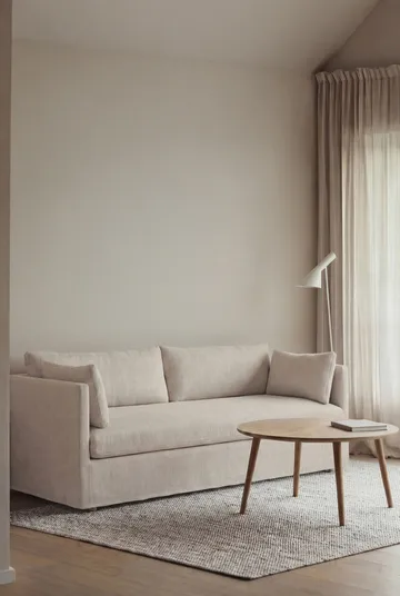 Linnevik divano - Same Off White 6671-rovere oliato bianco, 3 sedute, con gonna - 1898