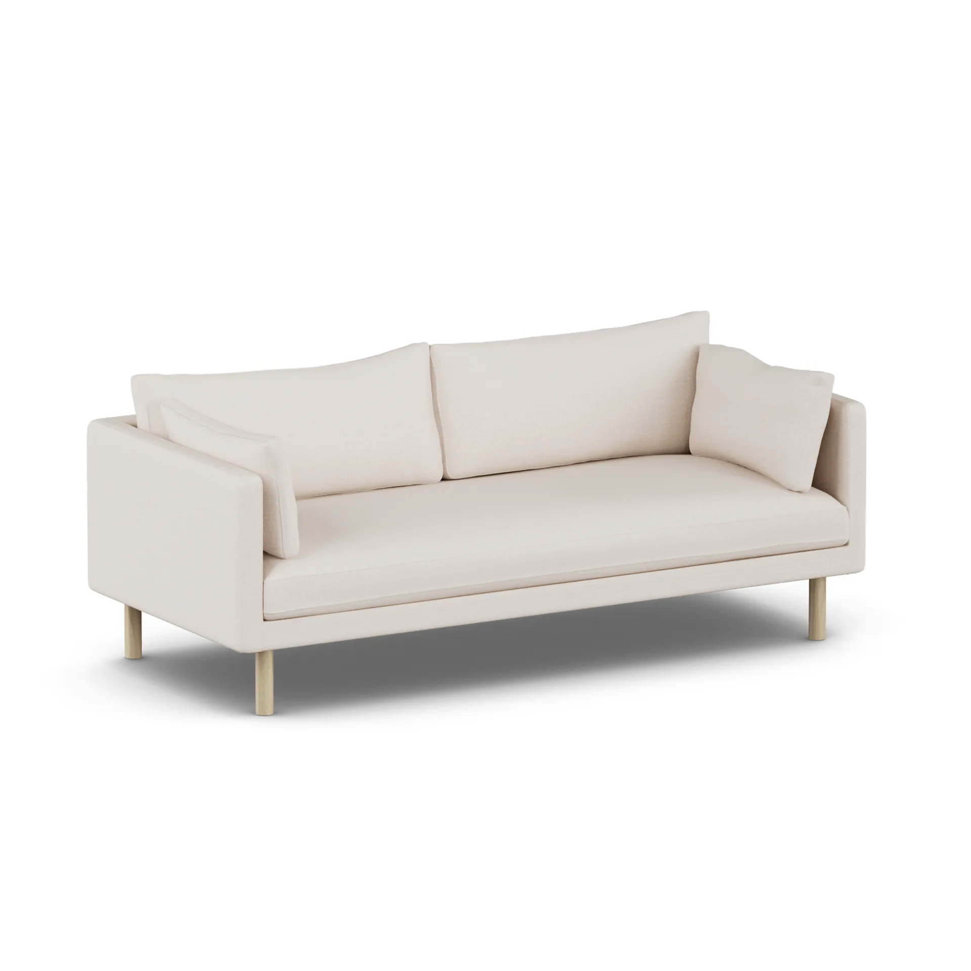 Linnevik divano, Same Off White 6671-rovere oliato bianco, 3 sedute, senza gonna 1898