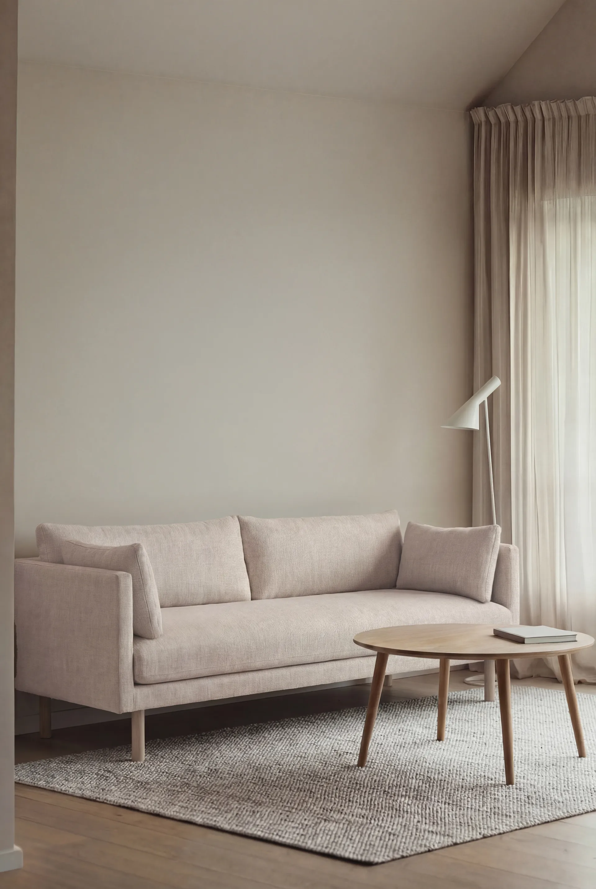 Linnevik divano, Same Off White 6671-rovere oliato bianco, 3 sedute, senza gonna 1898