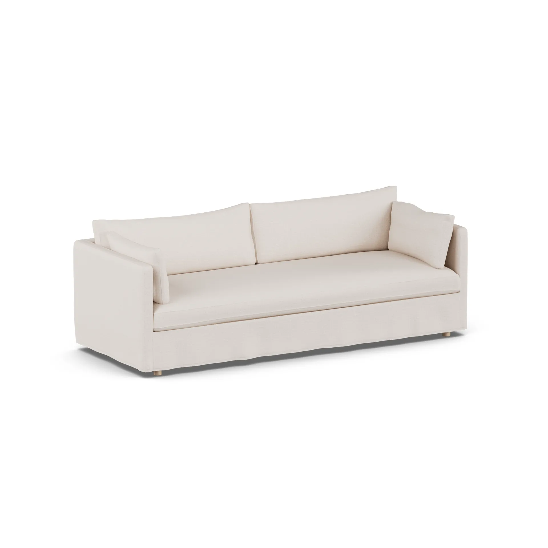 Linnevik divano, Same Off White 6671-rovere oliato bianco, 4 sedute, con gonna 1898