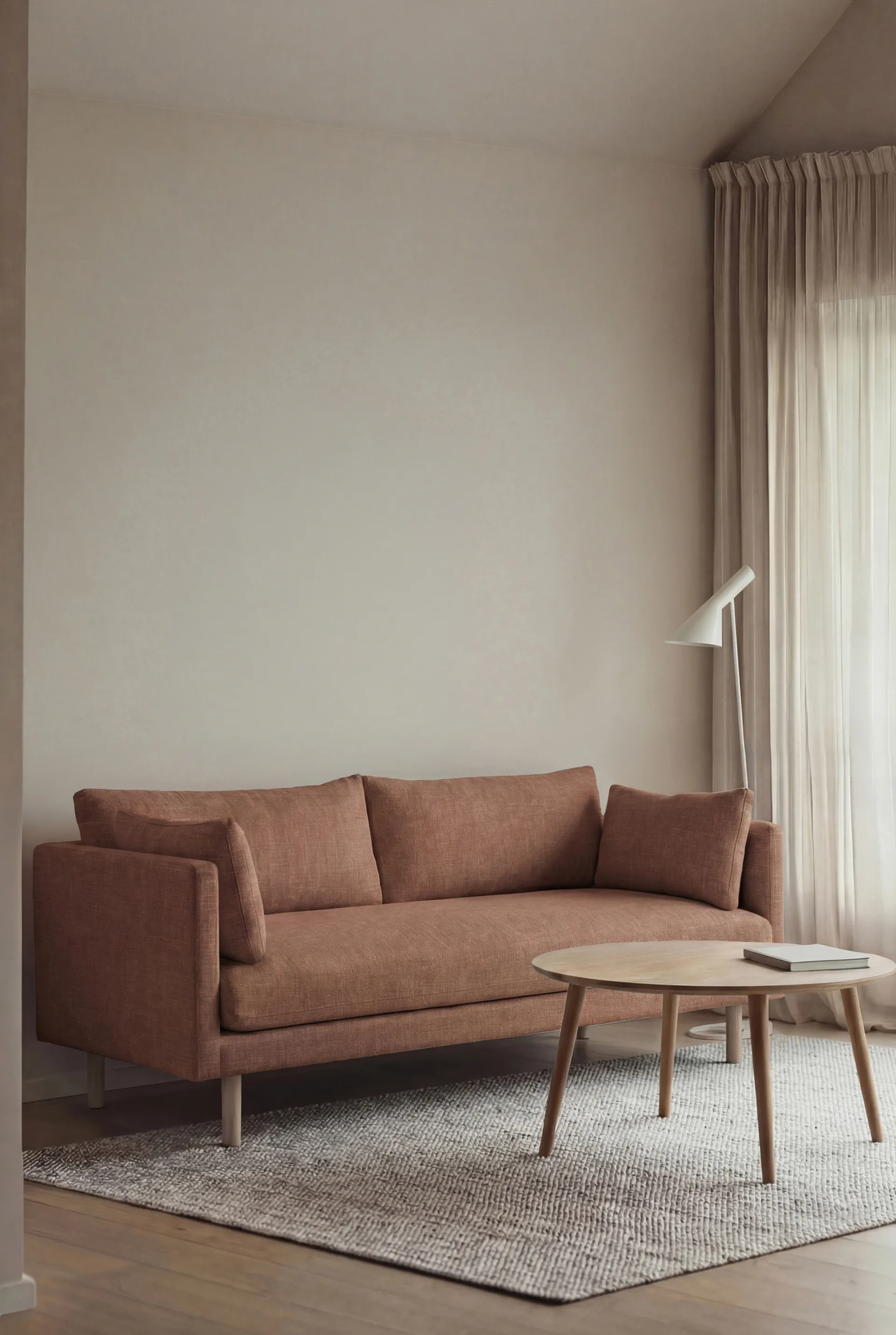 Linnevik divano, Same Rust 6675-rovere oliato bianco, 2 sedute, senza gonna 1898