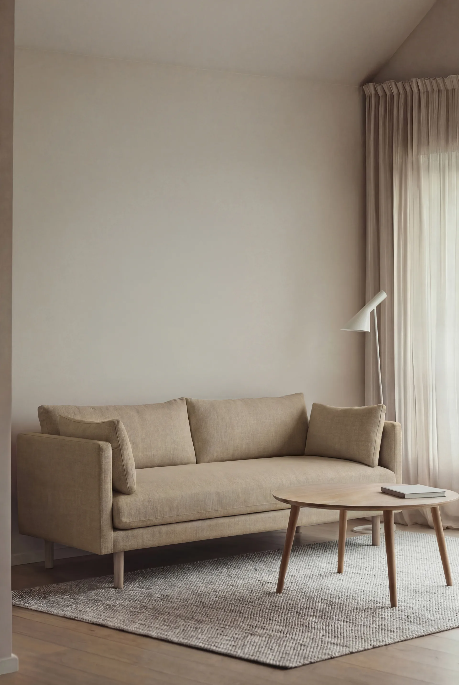 Linnevik divano, Same Sand 6672-rovere oliato bianco, 2 sedute, senza gonna 1898