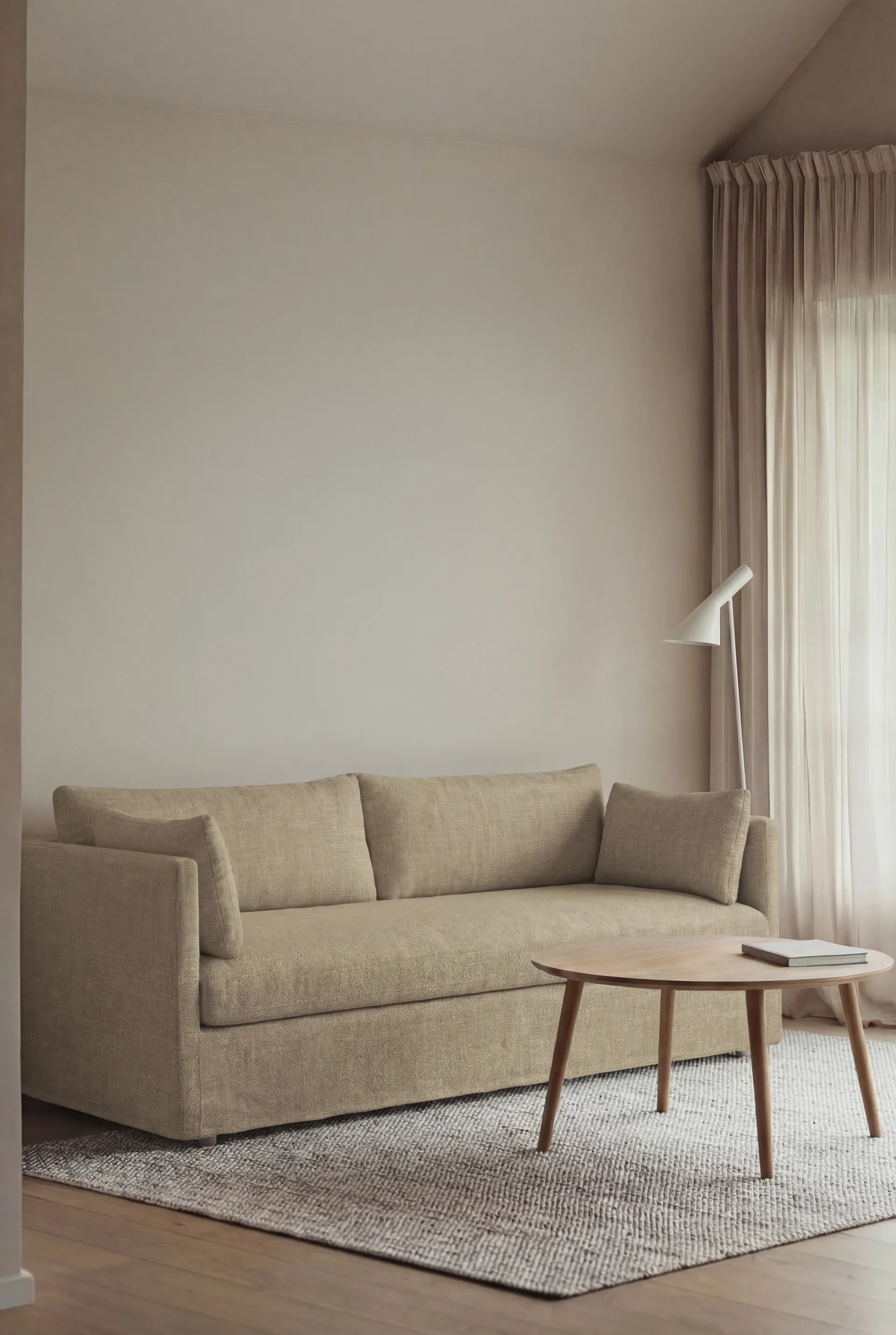 Linnevik divano, Same Sand 6672-rovere oliato bianco, 3 sedute, con gonna 1898