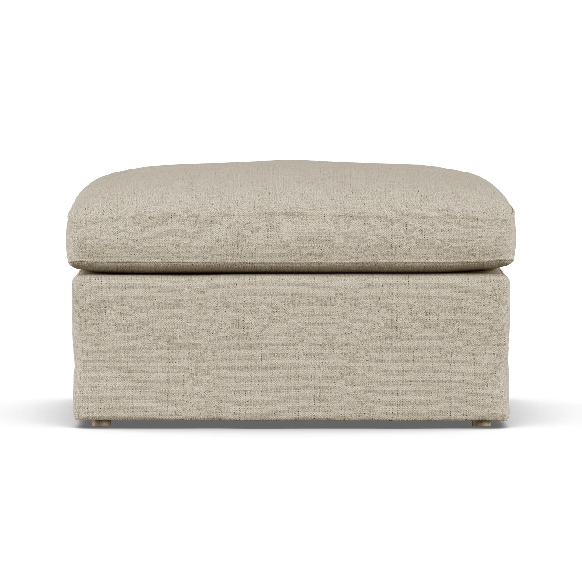Linnevik pouf, Bern Beige 0341-rovere oliato bianco, con gonna 1898