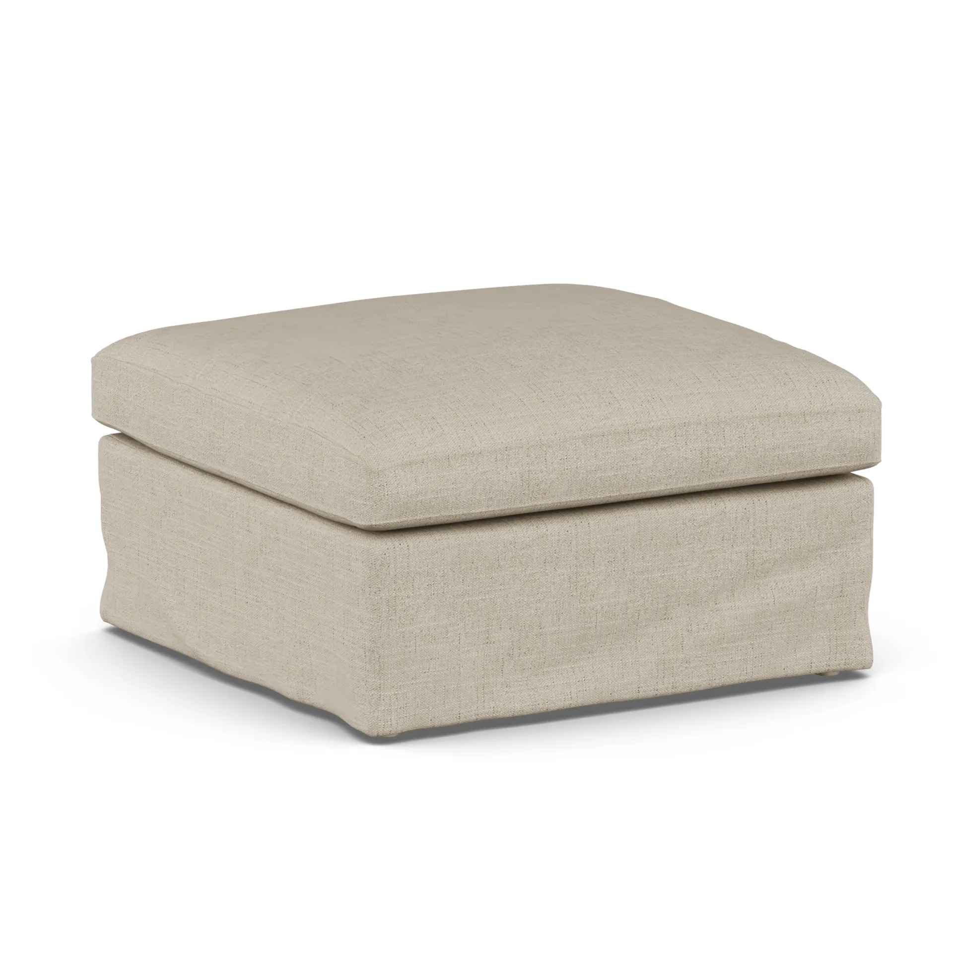 Linnevik pouf, Bern Beige 0341-rovere oliato bianco, con gonna 1898