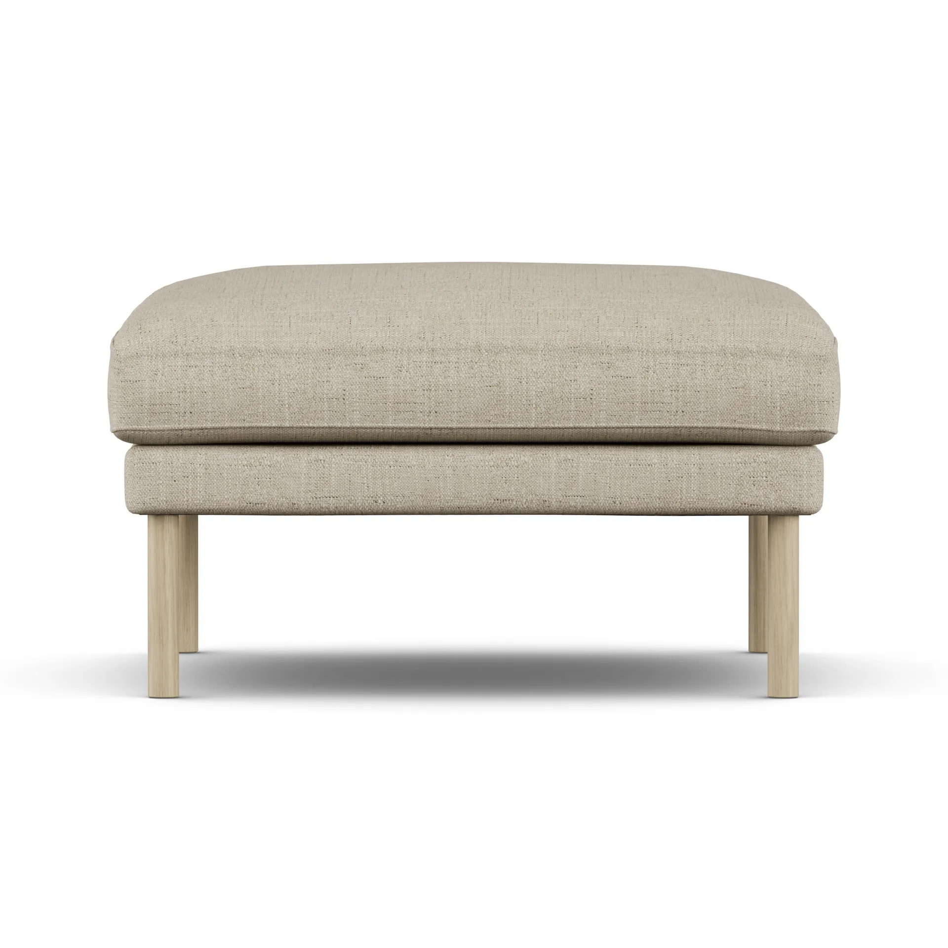 Linnevik pouf, Bern Beige 0341-rovere oliato bianco, senza gonna 1898