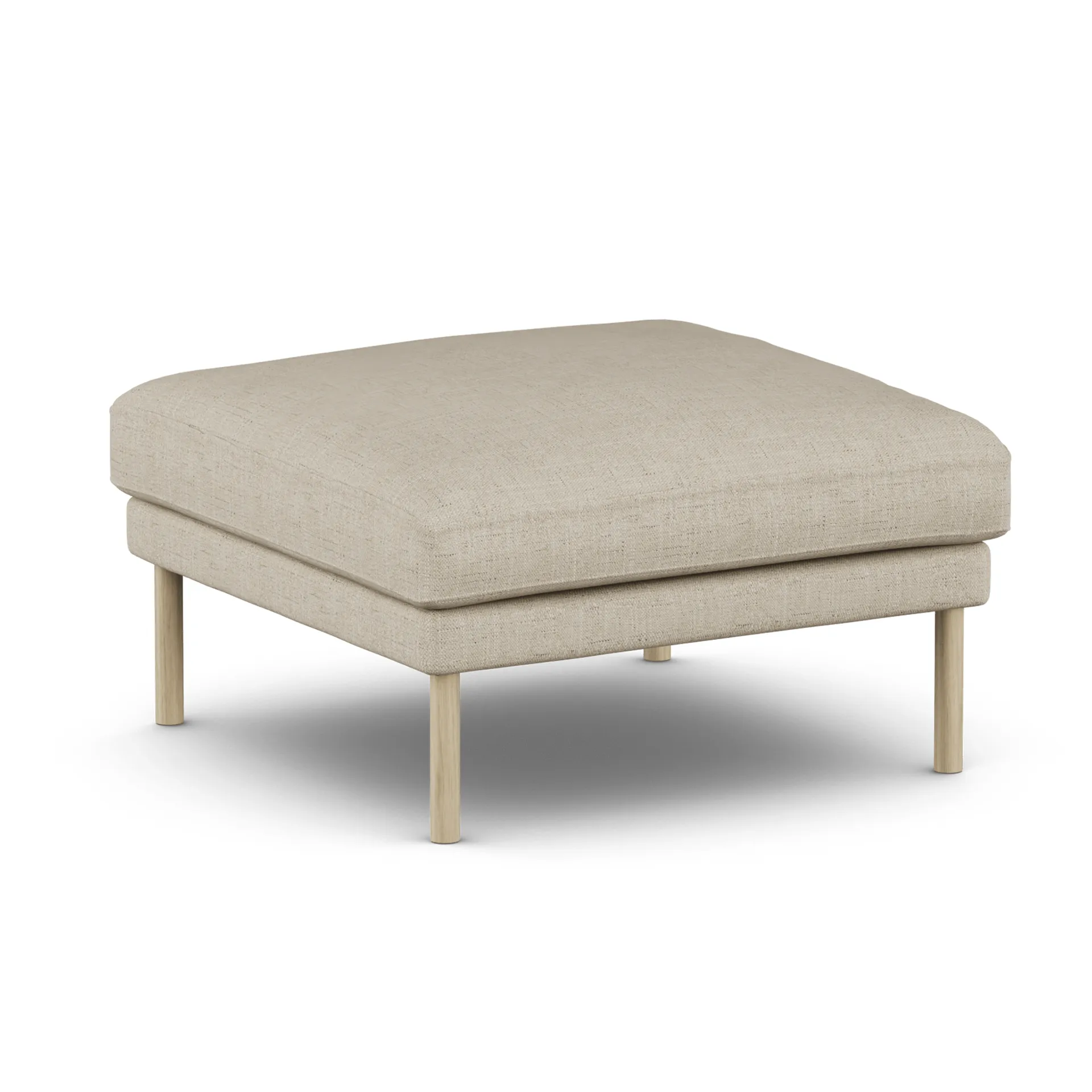 Linnevik pouf, Bern Beige 0341-rovere oliato bianco, senza gonna 1898