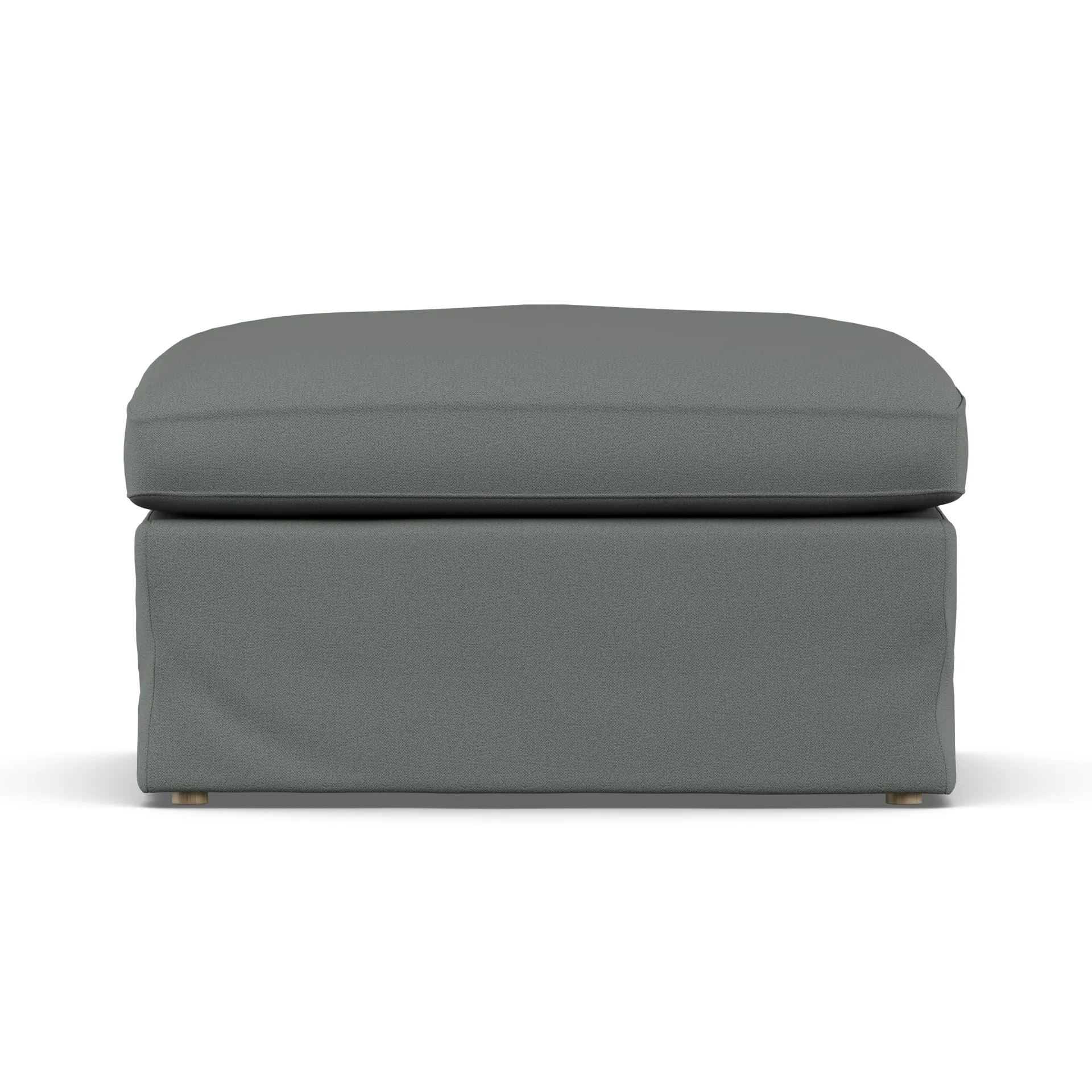 Linnevik pouf, Caleido Grey 1240-rovere oliato bianco, con gonna 1898