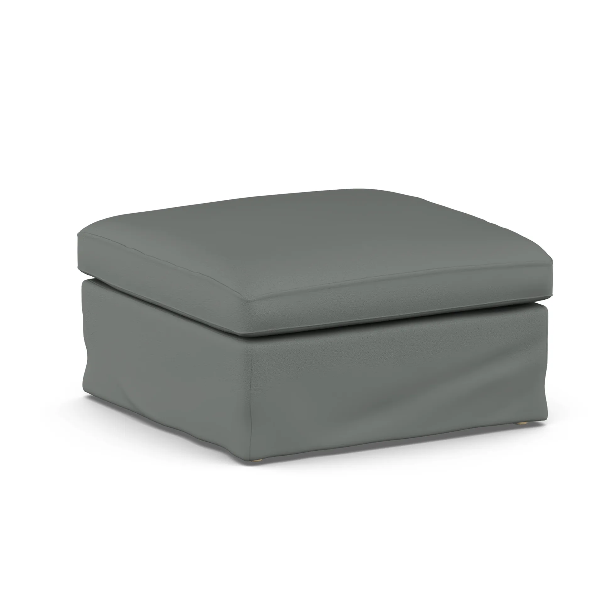 Linnevik pouf, Caleido Grey 1240-rovere oliato bianco, con gonna 1898