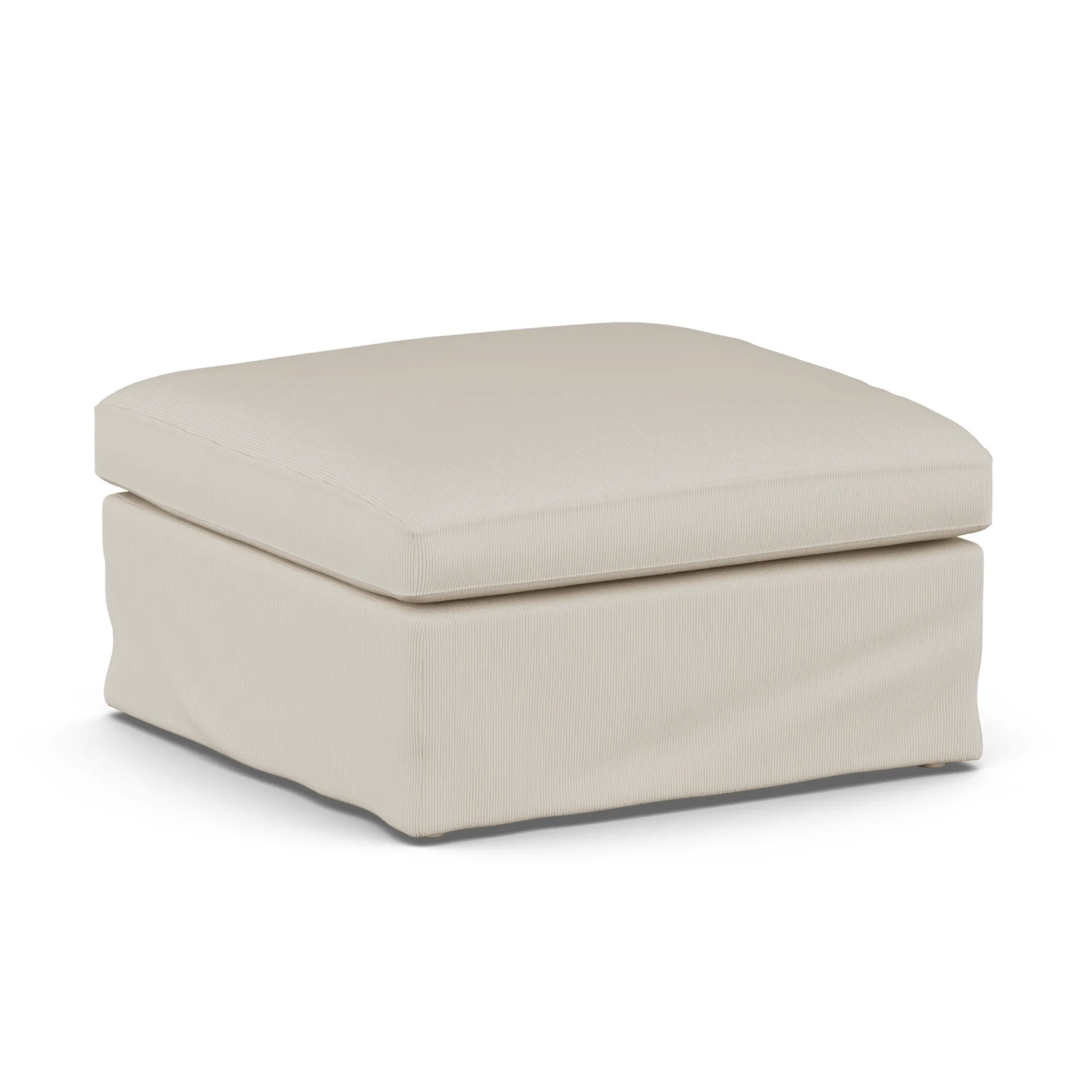 Linnevik pouf, Jump Beige 1956-rovere oliato bianco, con gonna 1898
