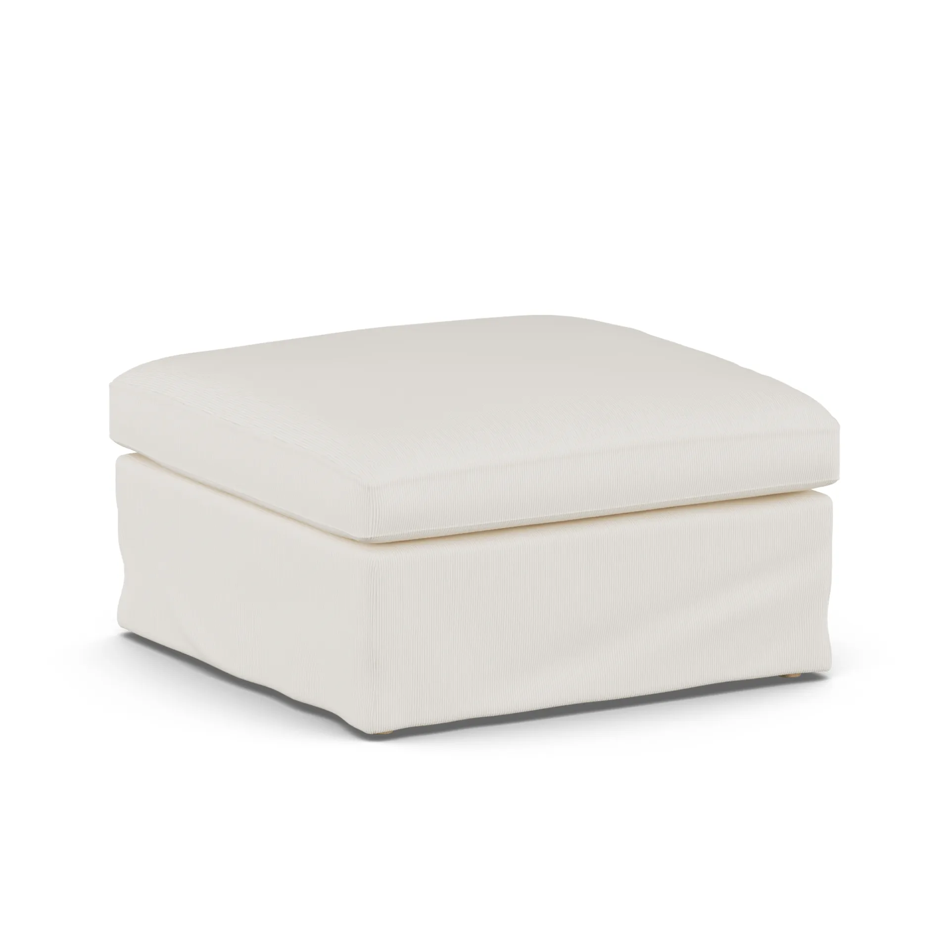 Linnevik pouf, Jump Off White 1954-rovere oliato bianco, con gonna 1898