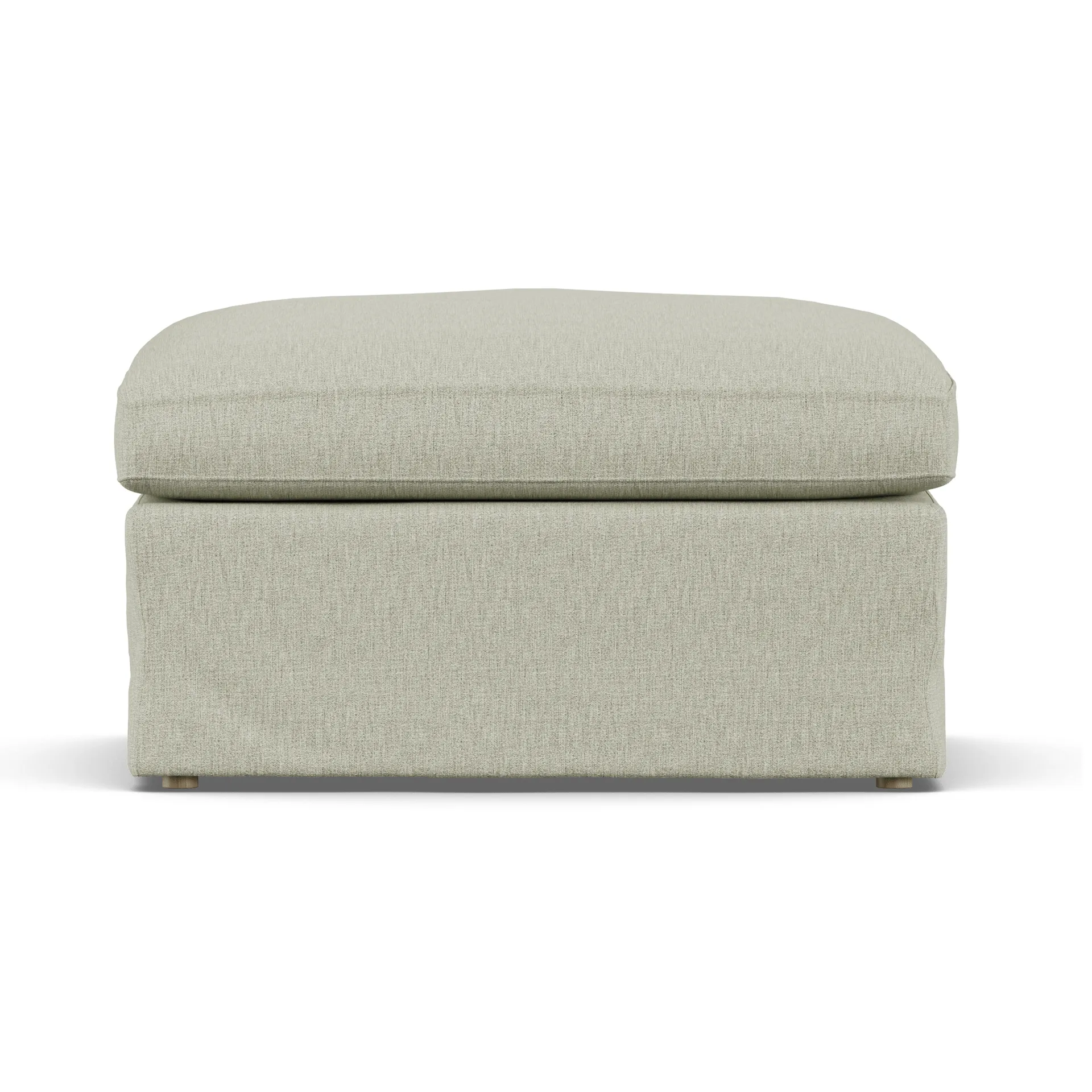 Linnevik pouf, Luiza Beige 3981-rovere oliato bianco, con gonna 1898