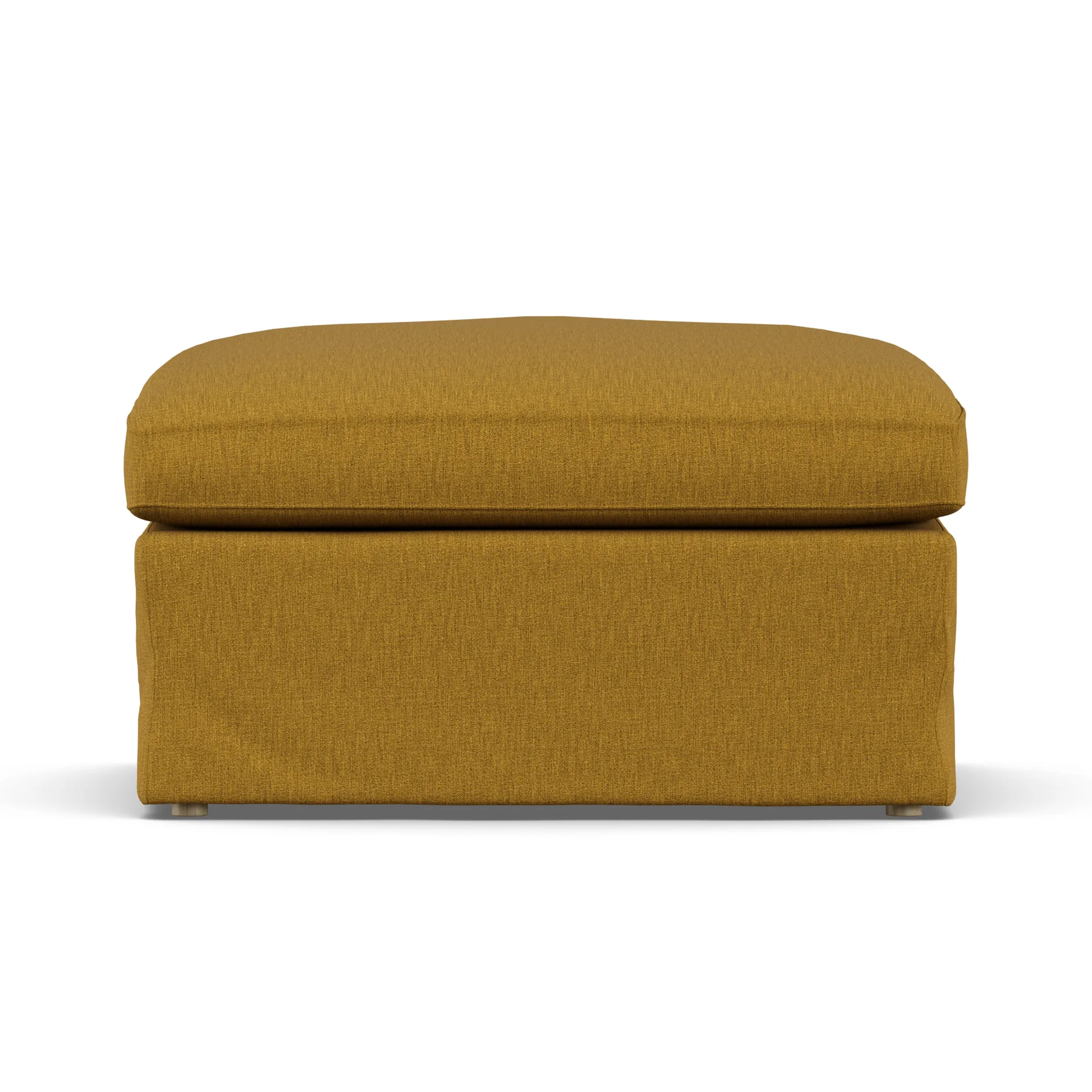 Linnevik pouf, Luiza Mustard 3972-rovere oliato bianco, con gonna 1898