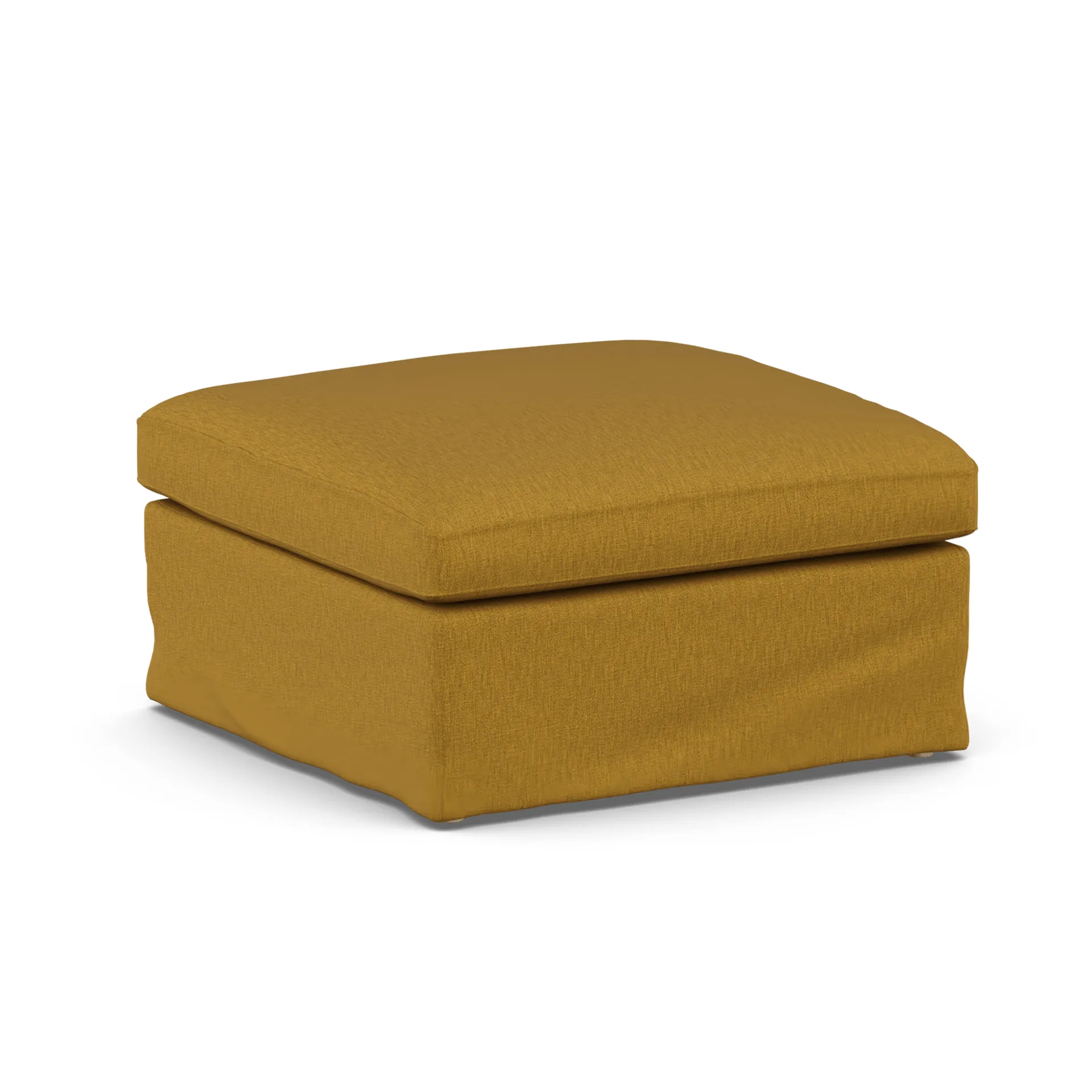 Linnevik pouf, Luiza Mustard 3972-rovere oliato bianco, con gonna 1898