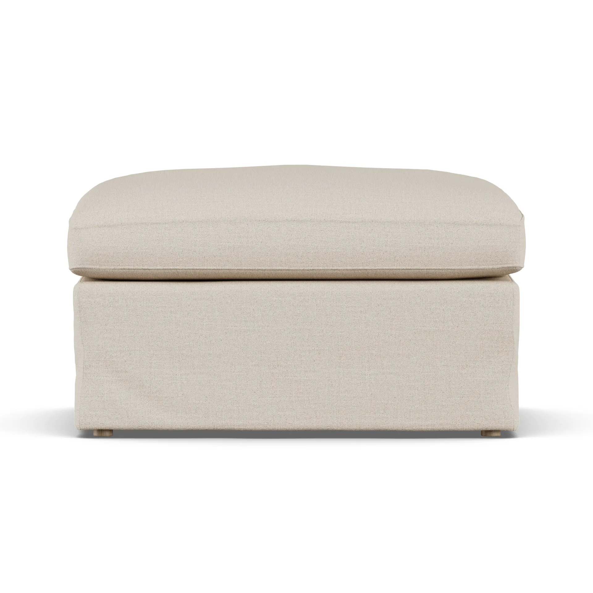 Linnevik pouf, Same Beige 6670-rovere oliato bianco, con gonna 1898