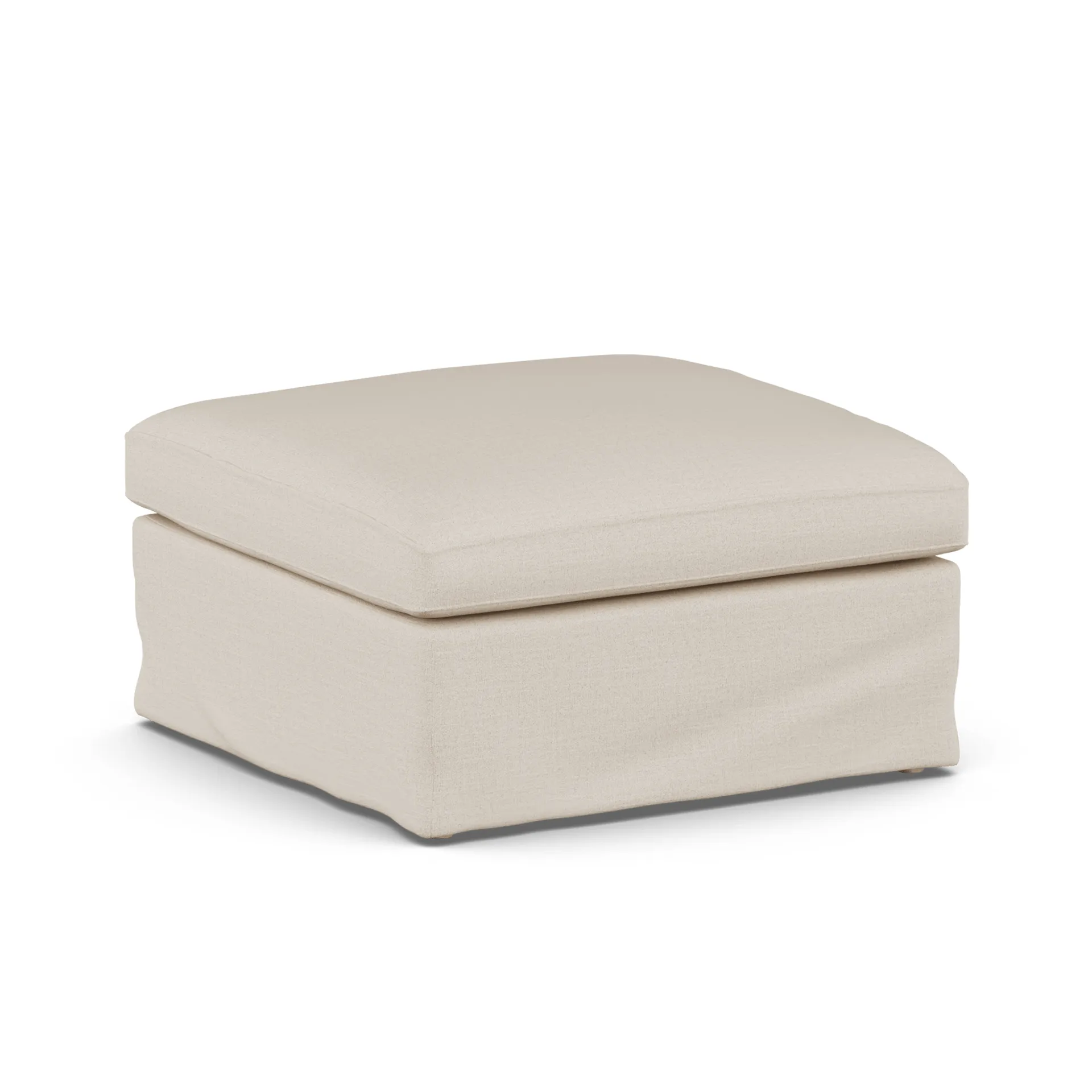 Linnevik pouf, Same Beige 6670-rovere oliato bianco, con gonna 1898