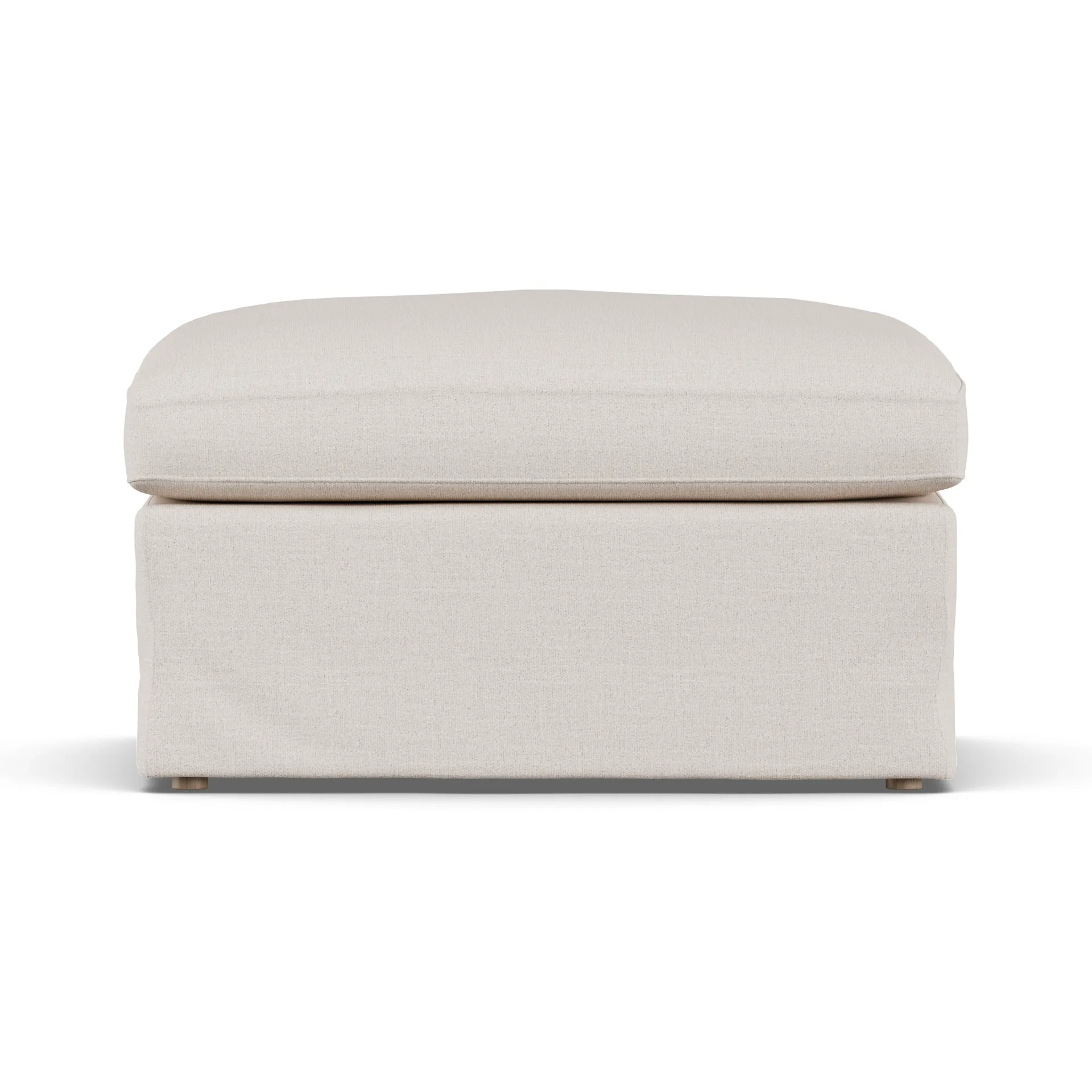 Linnevik pouf, Same Off White 6671-rovere oliato bianco, con gonna 1898