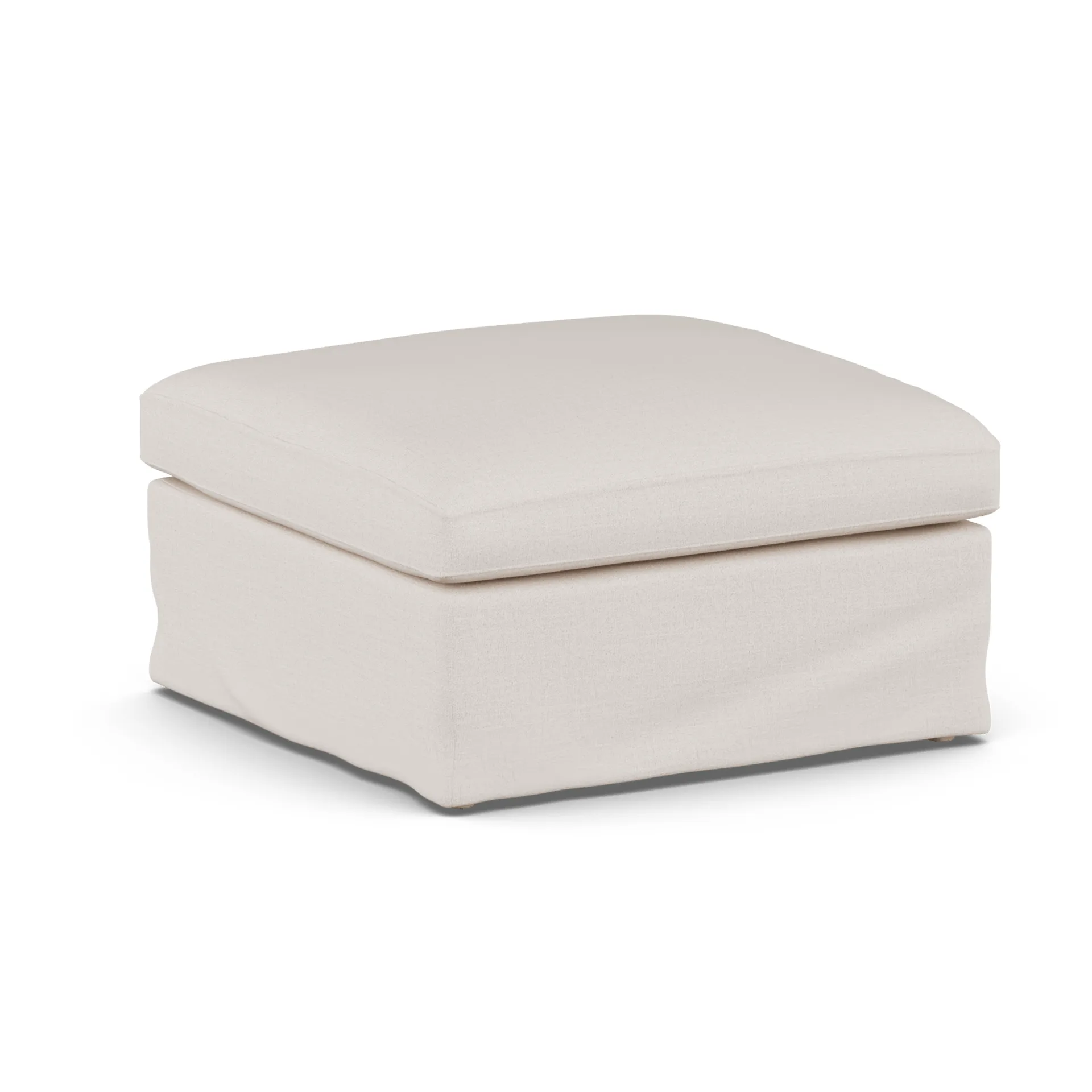 Linnevik pouf, Same Off White 6671-rovere oliato bianco, con gonna 1898