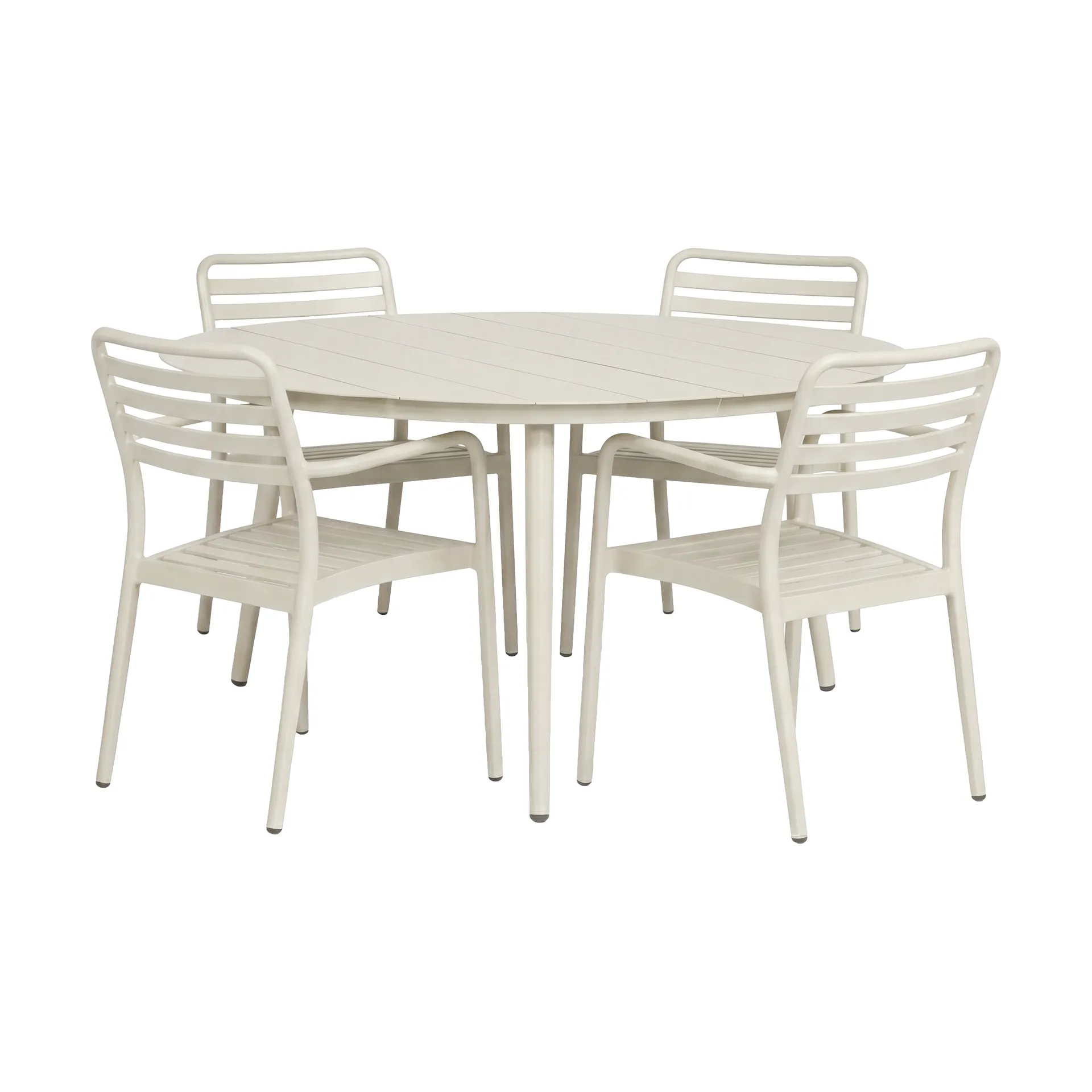 Marsala tavolo Ø140 cm + Messina poltroncina 4 pz, Off white,  1898