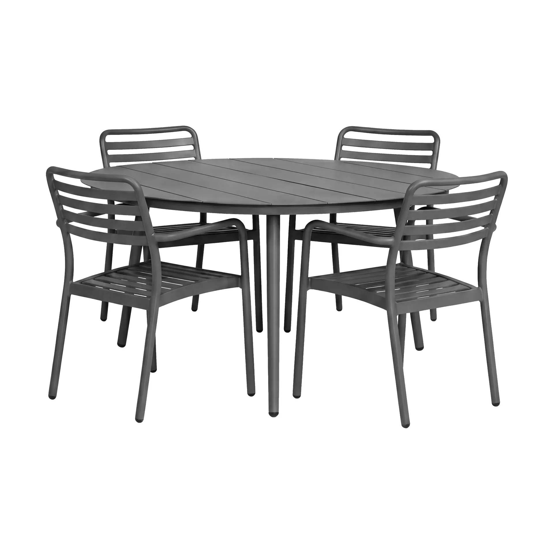 Marsala tavolo da pranzo Ø140 cm + Messina poltroncina 4 pz, Anthracite,  1898