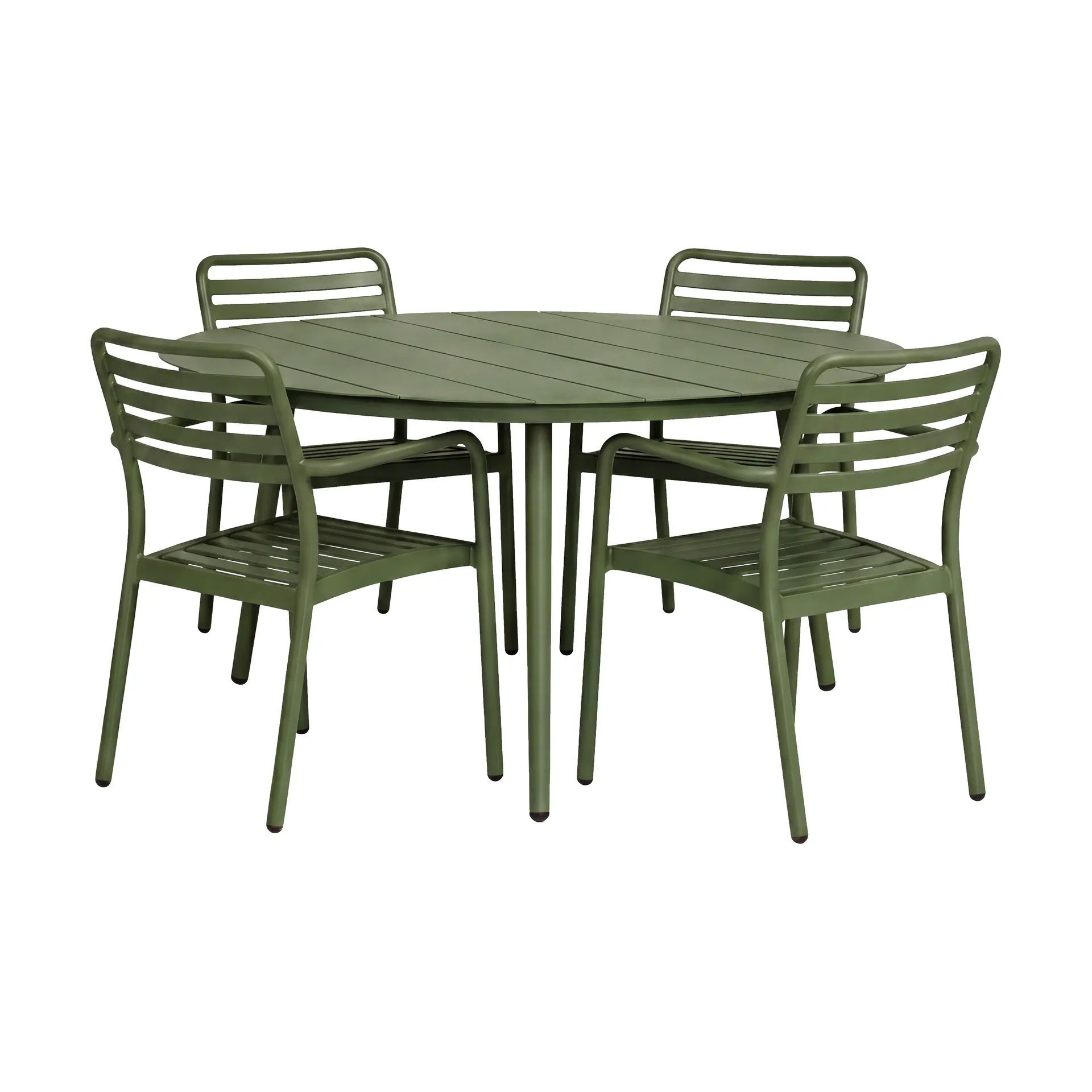 Marsala tavolo da pranzo Ø140 cm + Messina poltroncina 4 pz, Moss green,  1898