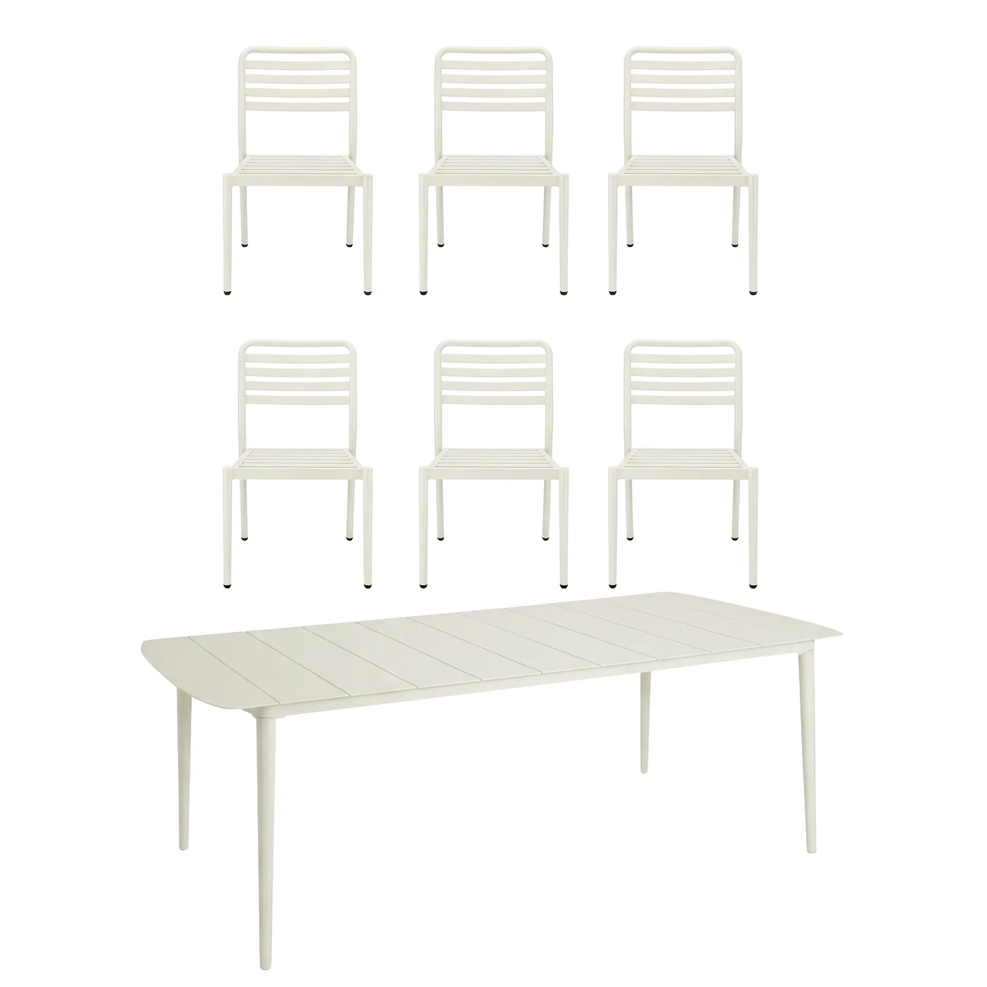 Marsala tavolo da pranzo 208x100 cm + Messina sedia 6 pz, Off white,  1898