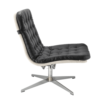 Poltrona Loholm con funzione girevole - Bern 0341-pelle nera-rovere laccato bianco - 1898