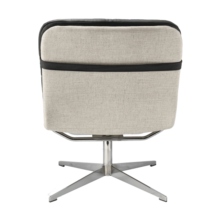 Poltrona Loholm con funzione girevole, Bern 0341-pelle nera-rovere laccato bianco 1898