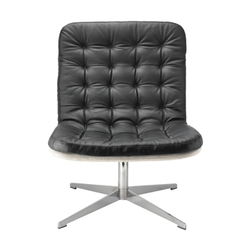 Poltrona Loholm con funzione girevole - Bern 0341-pelle nera-rovere laccato bianco - 1898