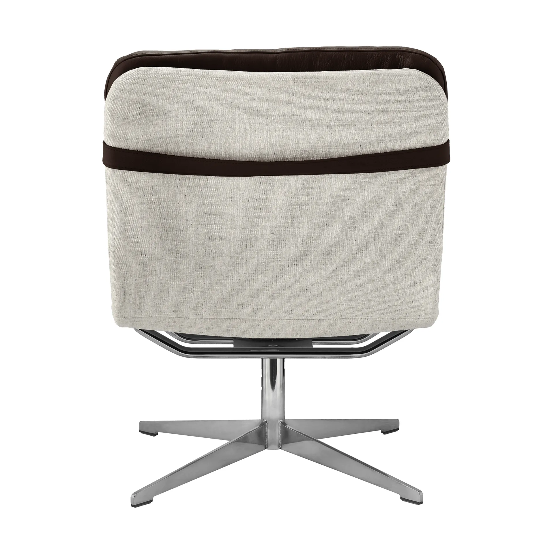 Poltrona Loholm con funzione girevole, Pelle marrone scuro-Bern Beige 0341 1898