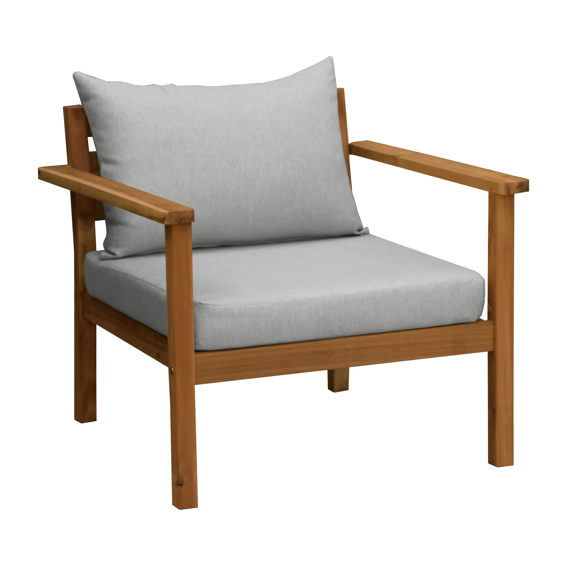 Poltrona lounge Stockaryd in teak/grigio chiaro 1898