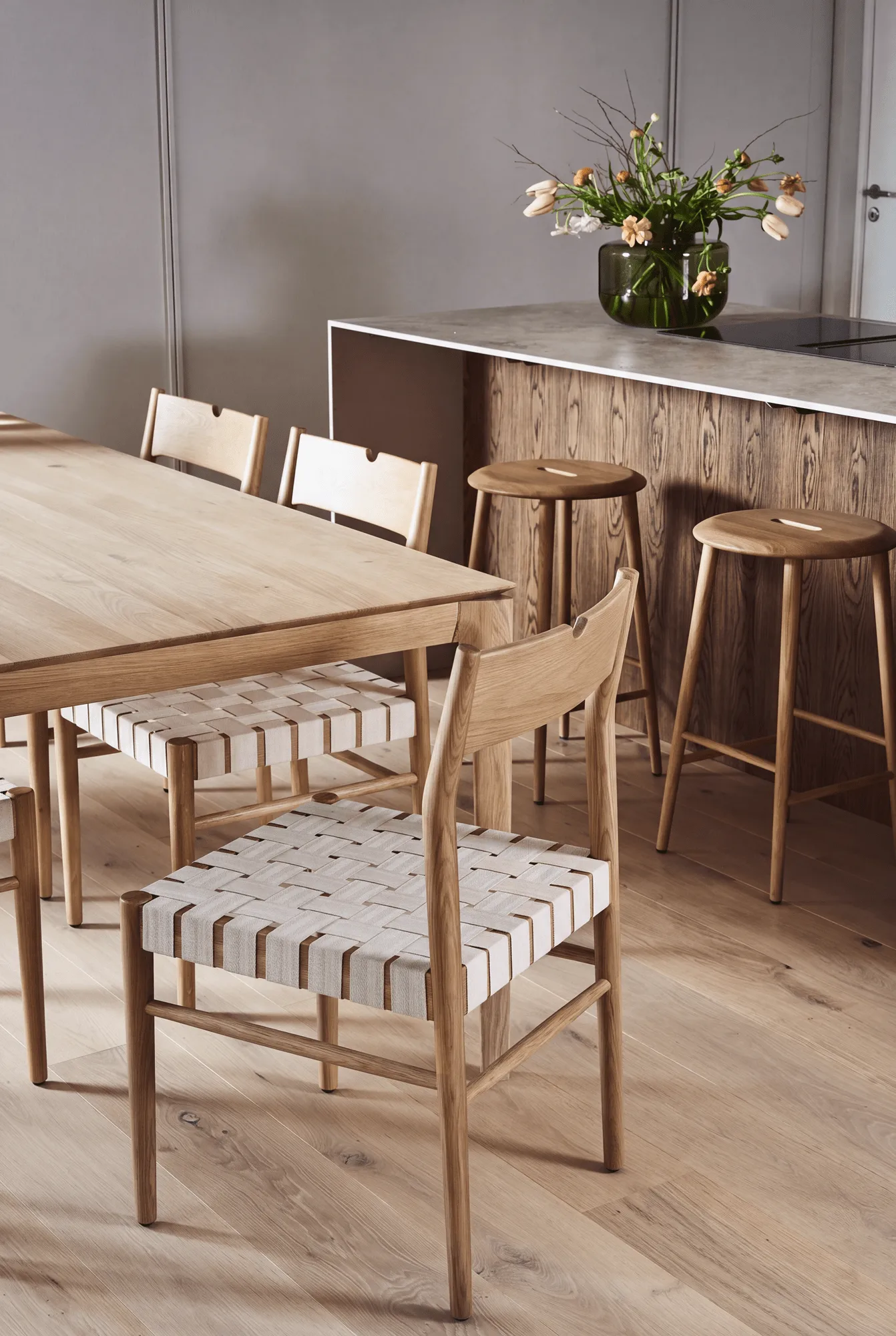 Sedia da pranzo Ekeryd, Webbing-laquered oak 1898