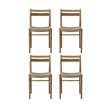 Sedia da pranzo Fridhem, rovere laccato-intreccio naturale, confezione da 4 - 1898