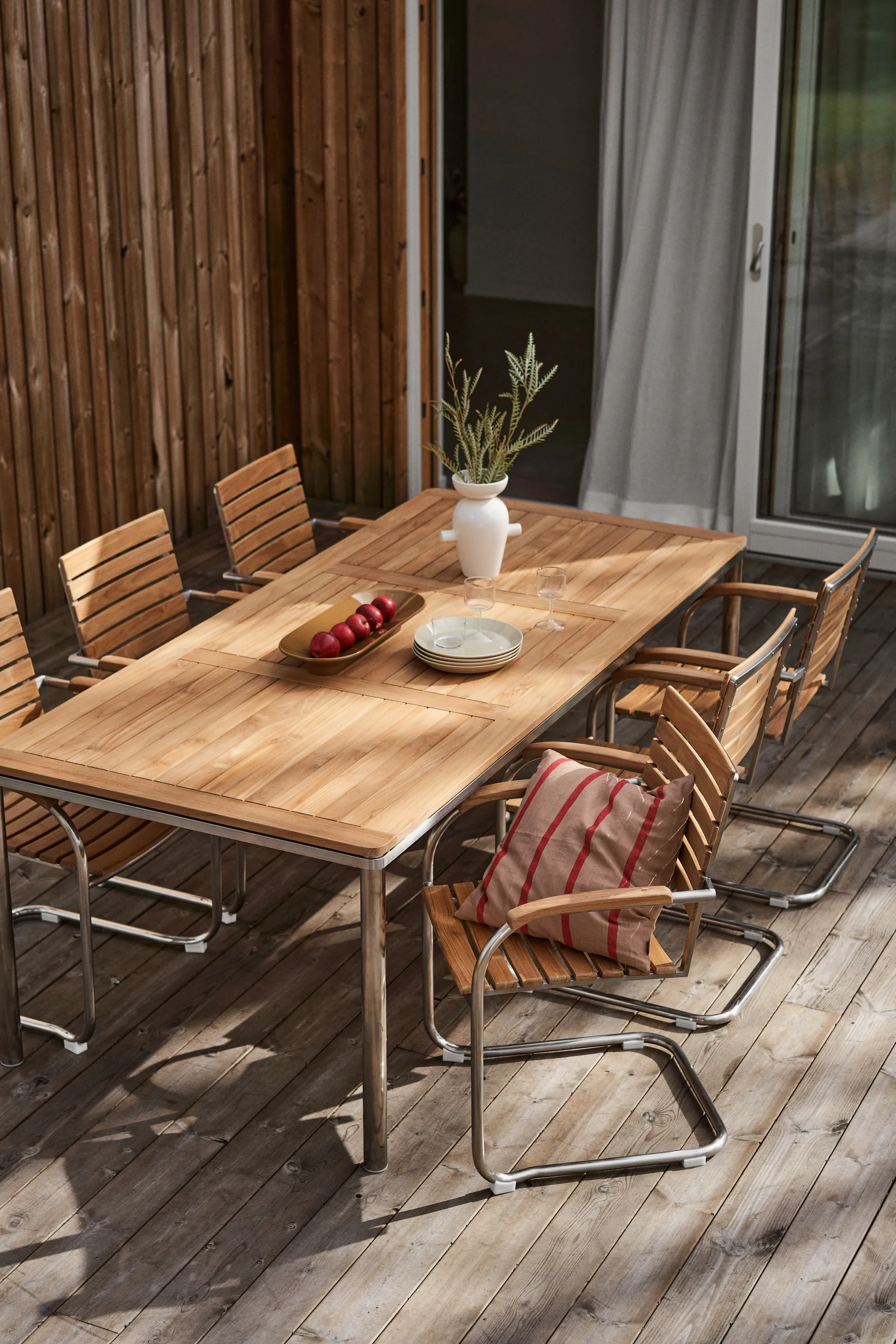 Sedia da pranzo Rörvik, Teak-acciaio inossidabile 1898