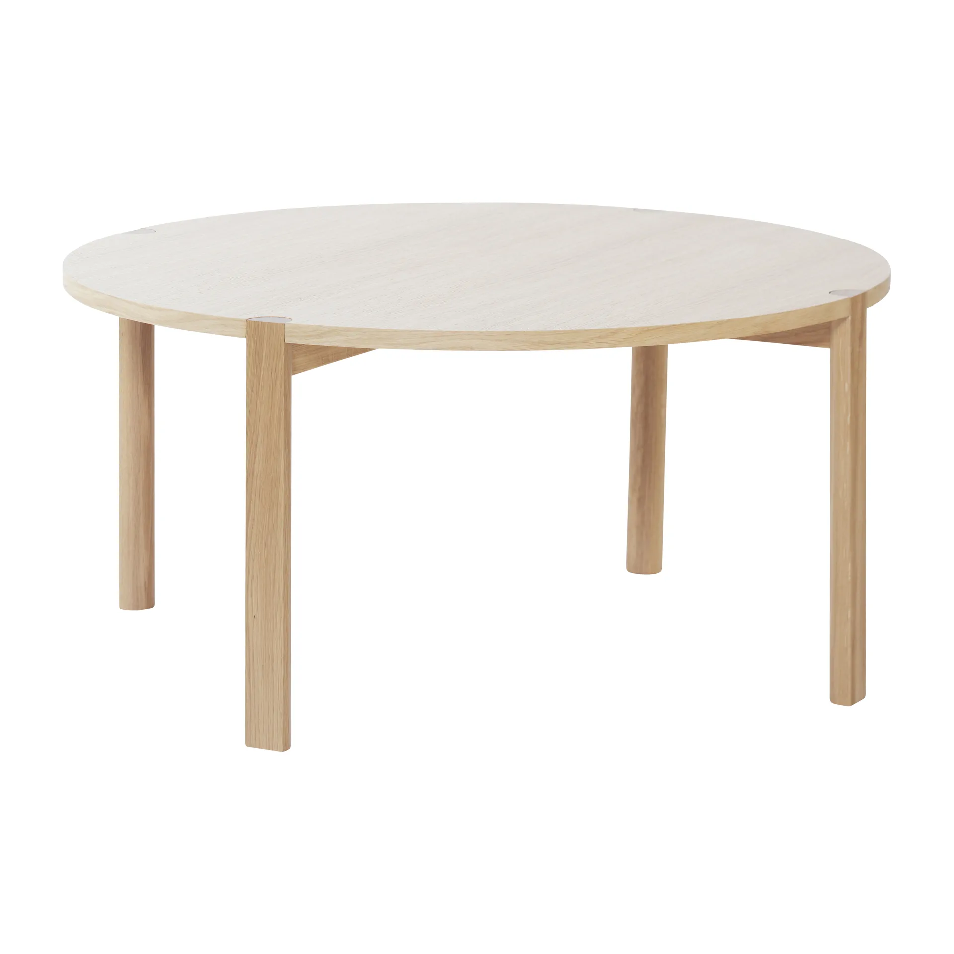 Tavolino da caffè Anton Ø 90 cm, Rovere tinto bianco 1898