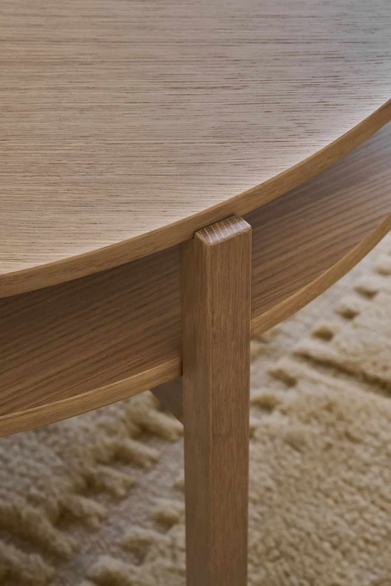 Tavolino Lid, Rovere pigmentato bianco, Ø90 cm 1898