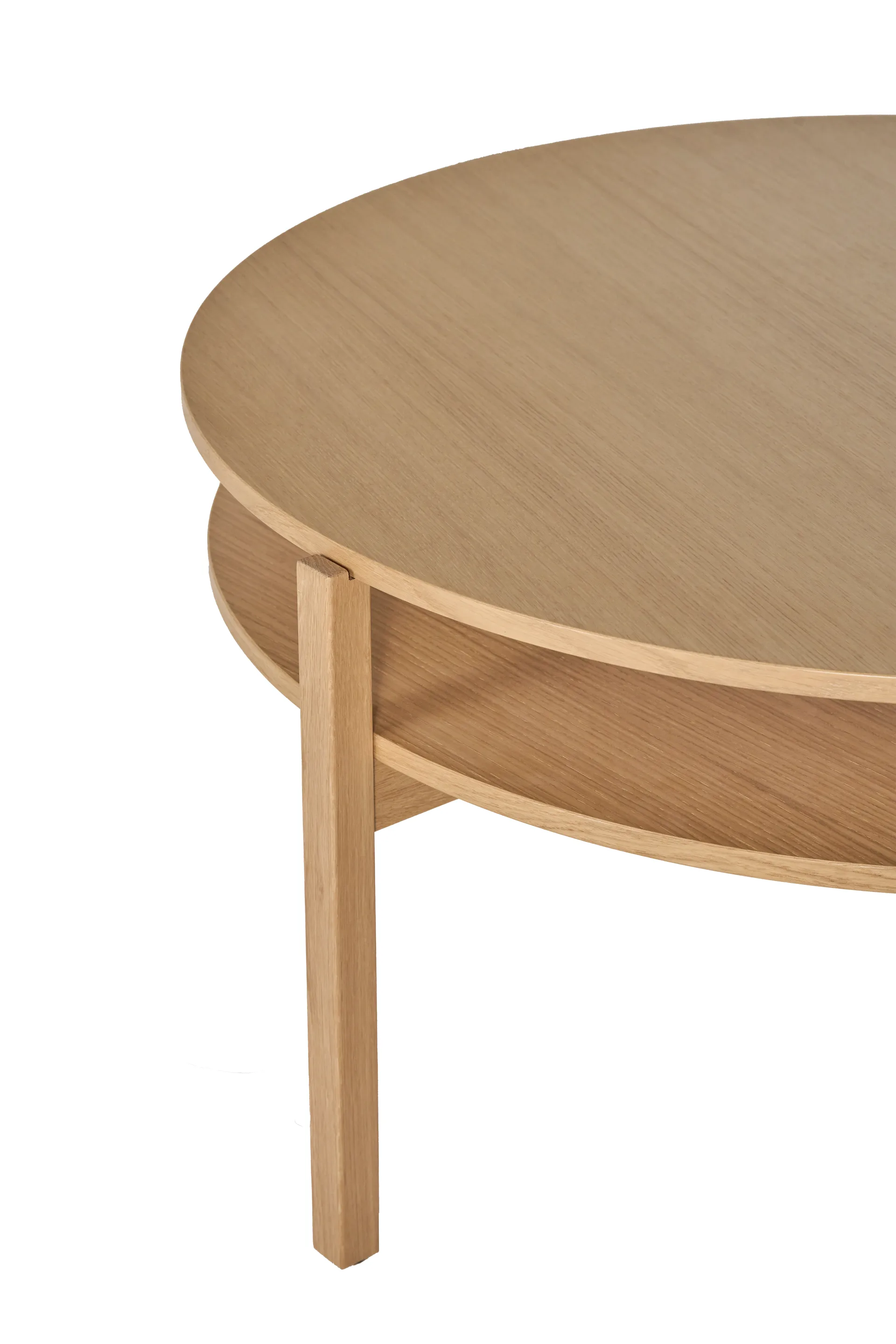 Tavolino Lid, Rovere pigmentato bianco, Ø90 cm 1898