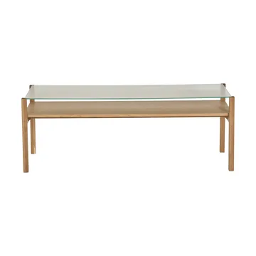 Tavolino Lid - Rovere pigmentato bianco-vetro, 125x50 cm - 1898