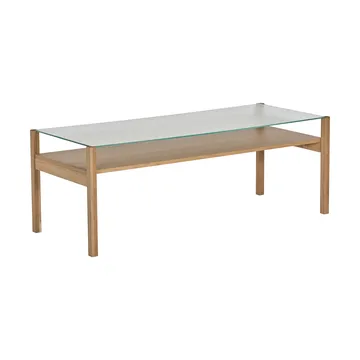 Tavolino Lid - Rovere pigmentato bianco-vetro, 125x50 cm - 1898