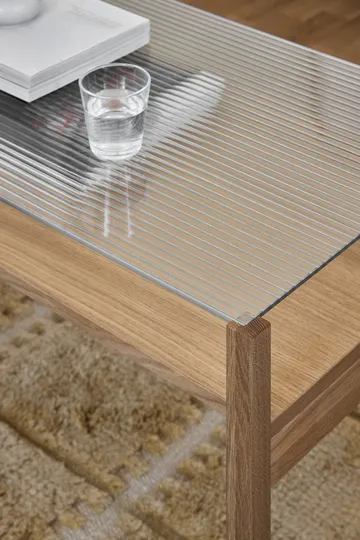 Tavolino Lid - Rovere pigmentato bianco-vetro, 125x50 cm - 1898