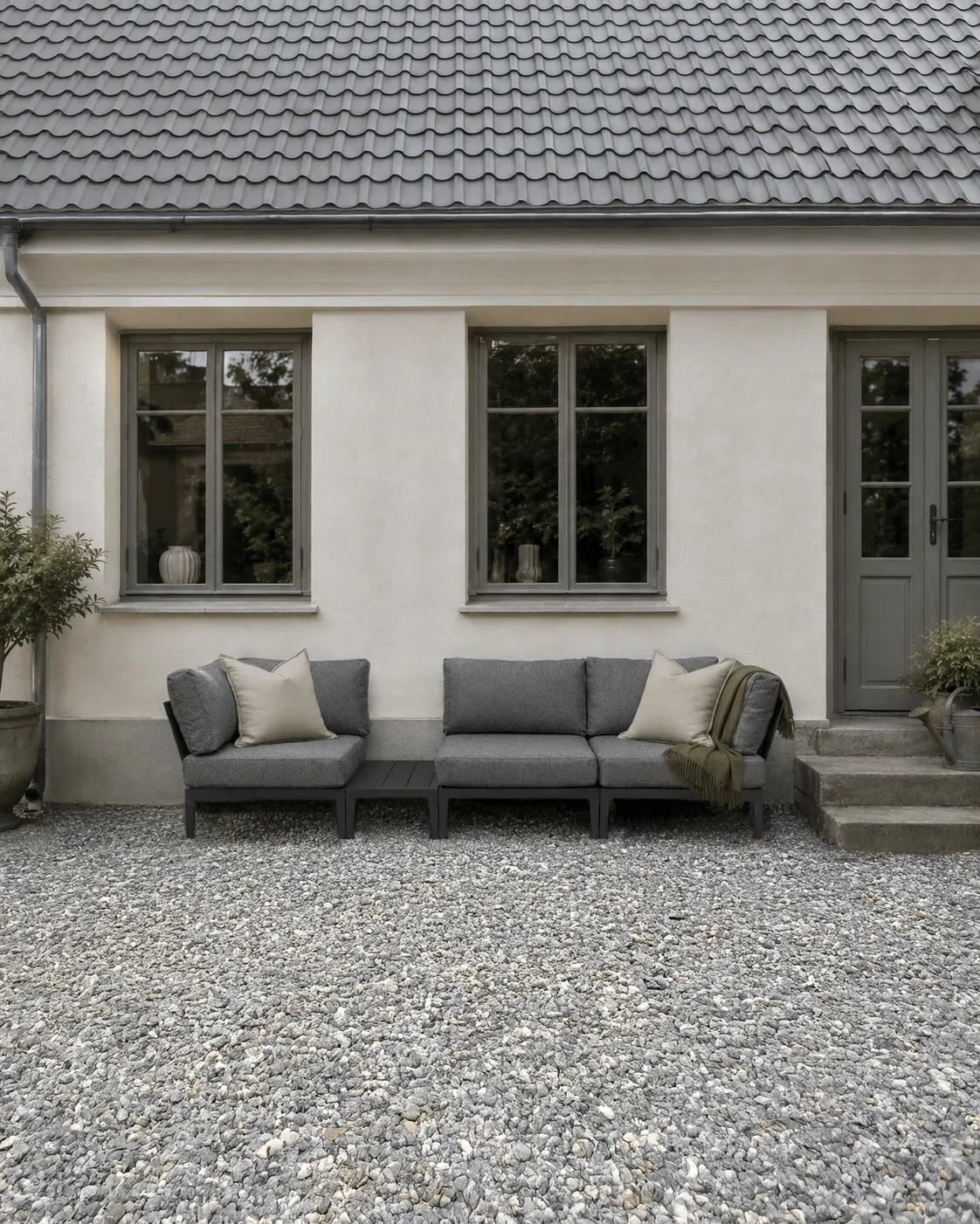Tavolino Santander 75x43x24 cm, Alluminio grigio 1898