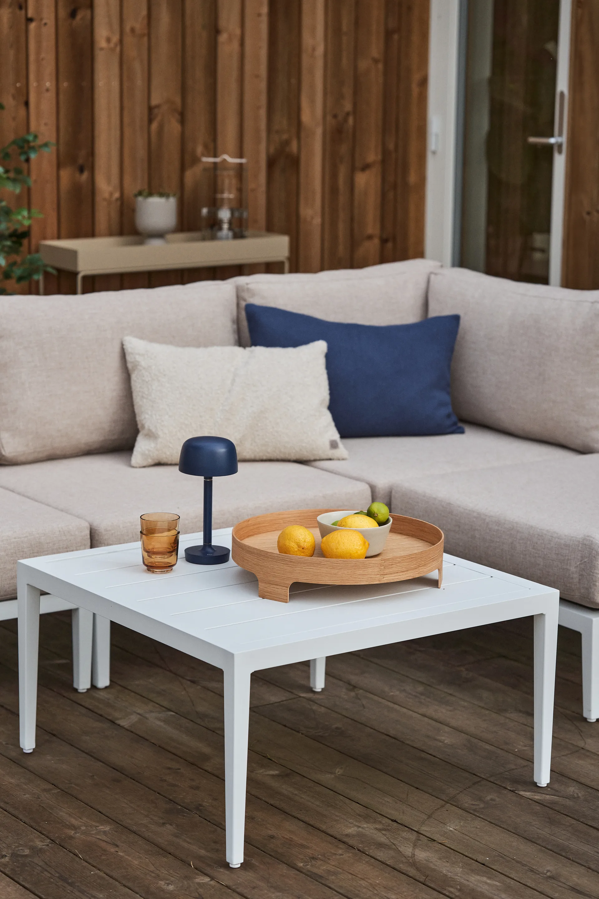 Tavolino Santander 78x78x40 cm, Alluminio bianco 1898