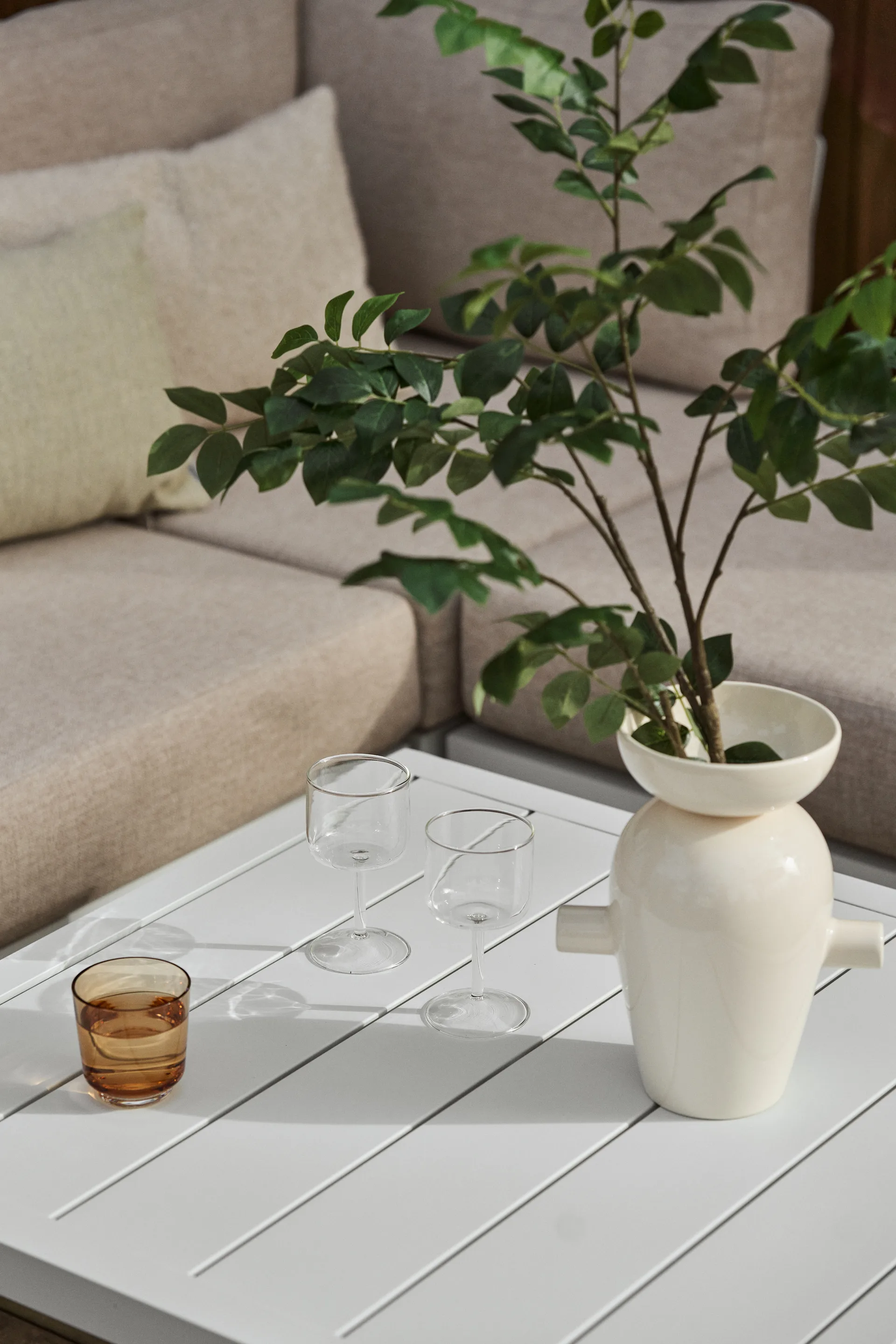 Tavolino Santander 78x78x40 cm, Alluminio bianco 1898