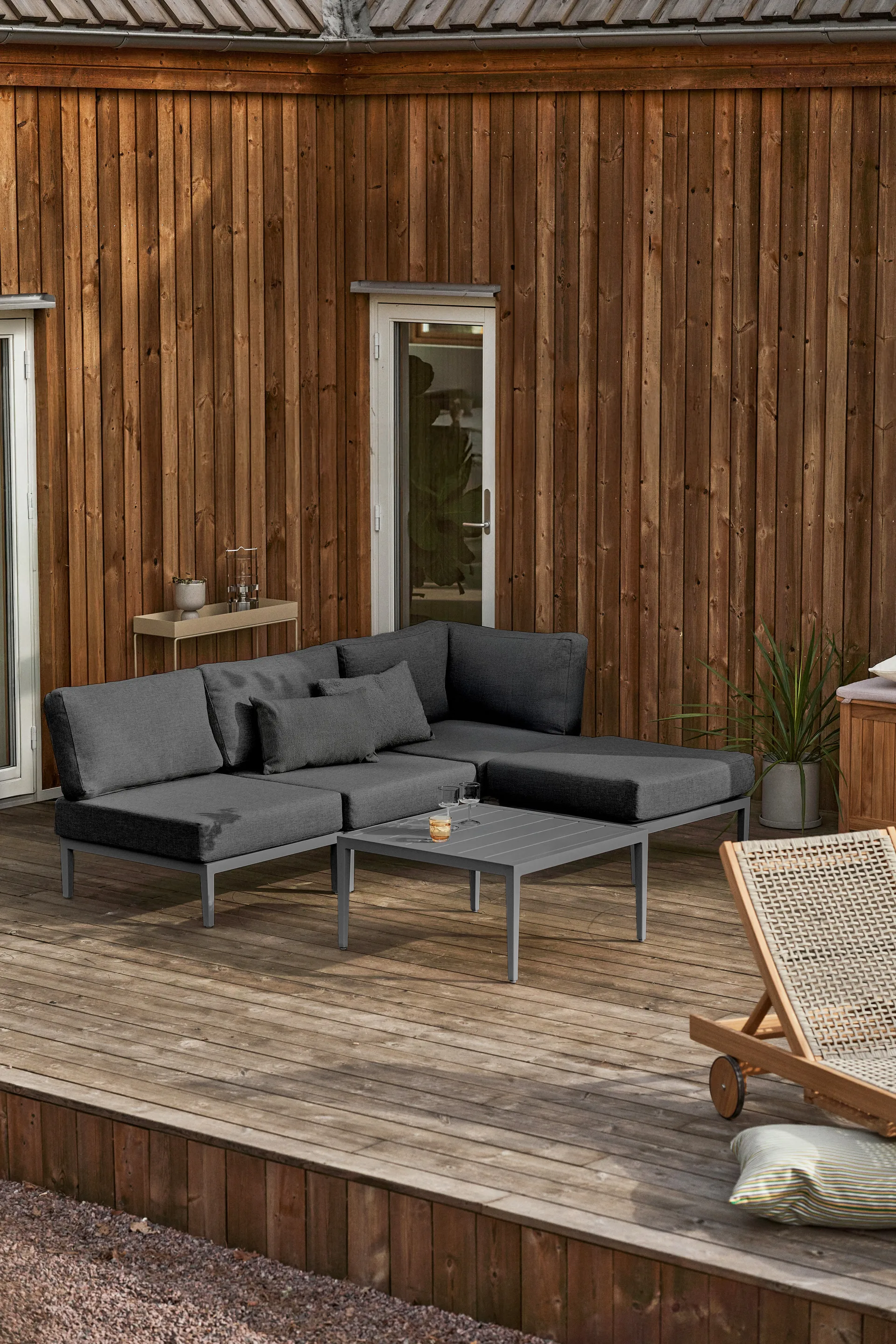 Tavolino Santander 78x78x40 cm, Alluminio grigio 1898