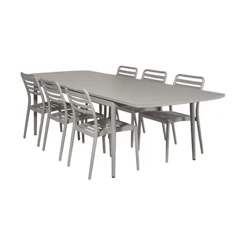 Tavolo allungabile Marsala 208-288 cm + 6 sedie Messina, Taupe - 1898