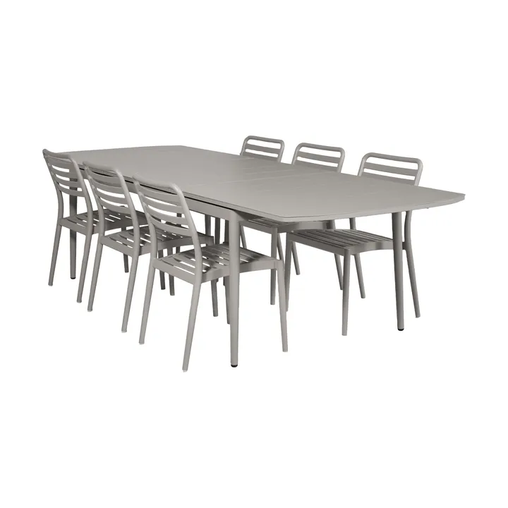 Tavolo allungabile Marsala 208-288 cm + 6 sedie Messina, Taupe - 1898