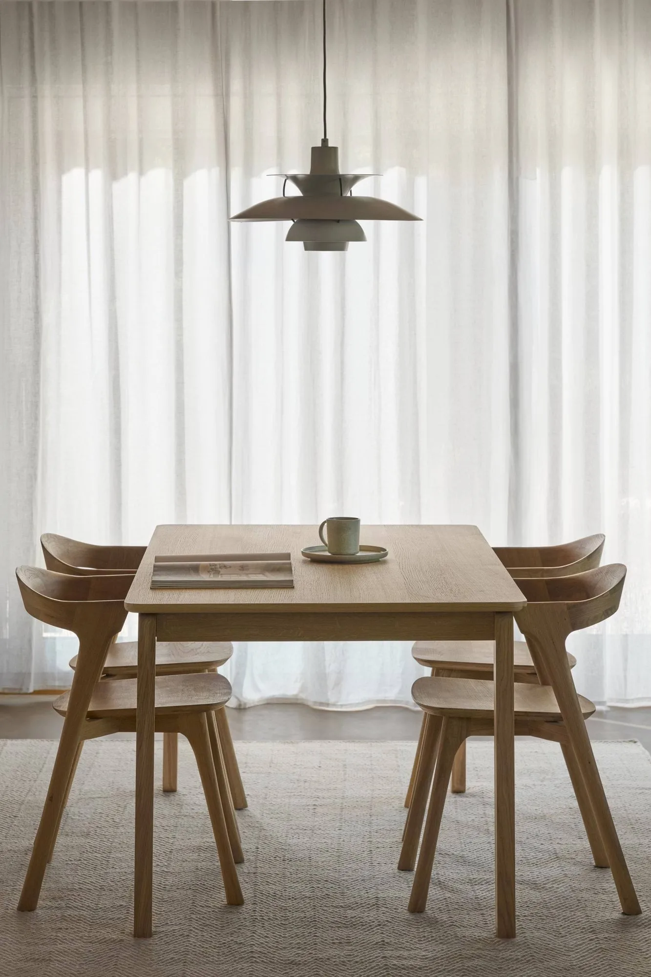 Tavolo da pranzo Alfred, Rovere tinto bianco, 90x160 cm 1898