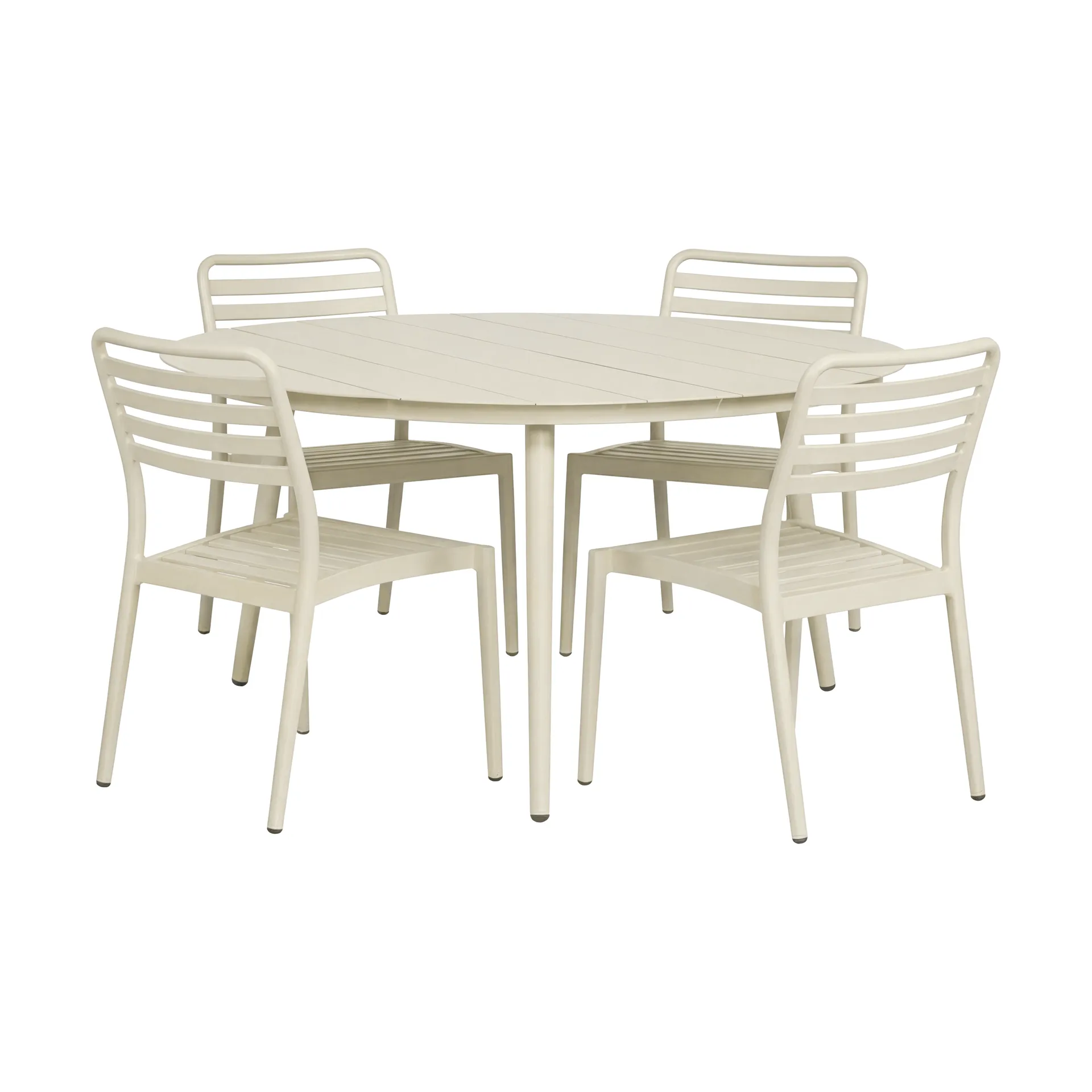 Tavolo da pranzo Marsala Ø140 cm + 4 sedie Messina, Off white,  1898