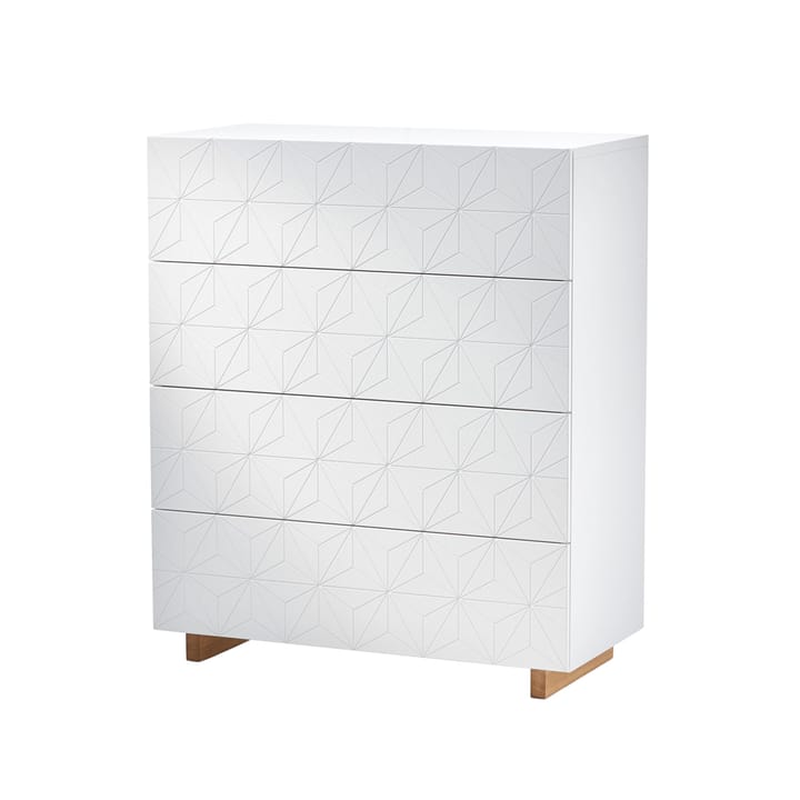 Cassettiera Stars - bianco, gambe in rovere oliato - A2