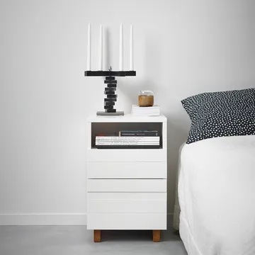 Comodino Whitewood - Gambe in rovere - A2
